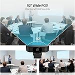 1080P Wireless Webcam for PC, Webcam with Noise Cancelling Microphone, 92° Viewing Angle, 360° Rotation, Plug and Play, Wireless Camera Works with Skype, Zoom for Conference