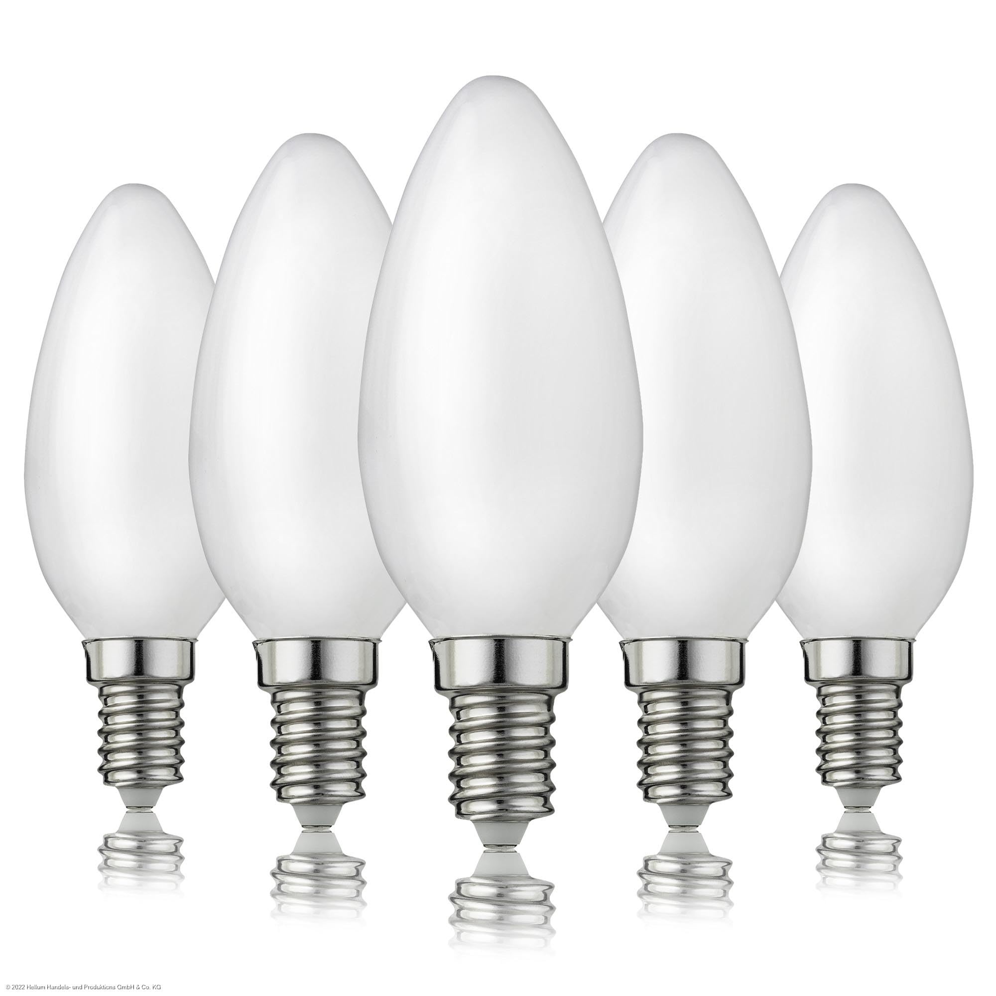 hellum LED Lampen E14 warmweiß, 5 Stück, Matte LED Glühbirne kerzenform als Ersatz für Glühbirne 25 Watt, Helligkeit 250 Lumen, 2700 Kelvin LED E14 warmweiß, 5x 207200