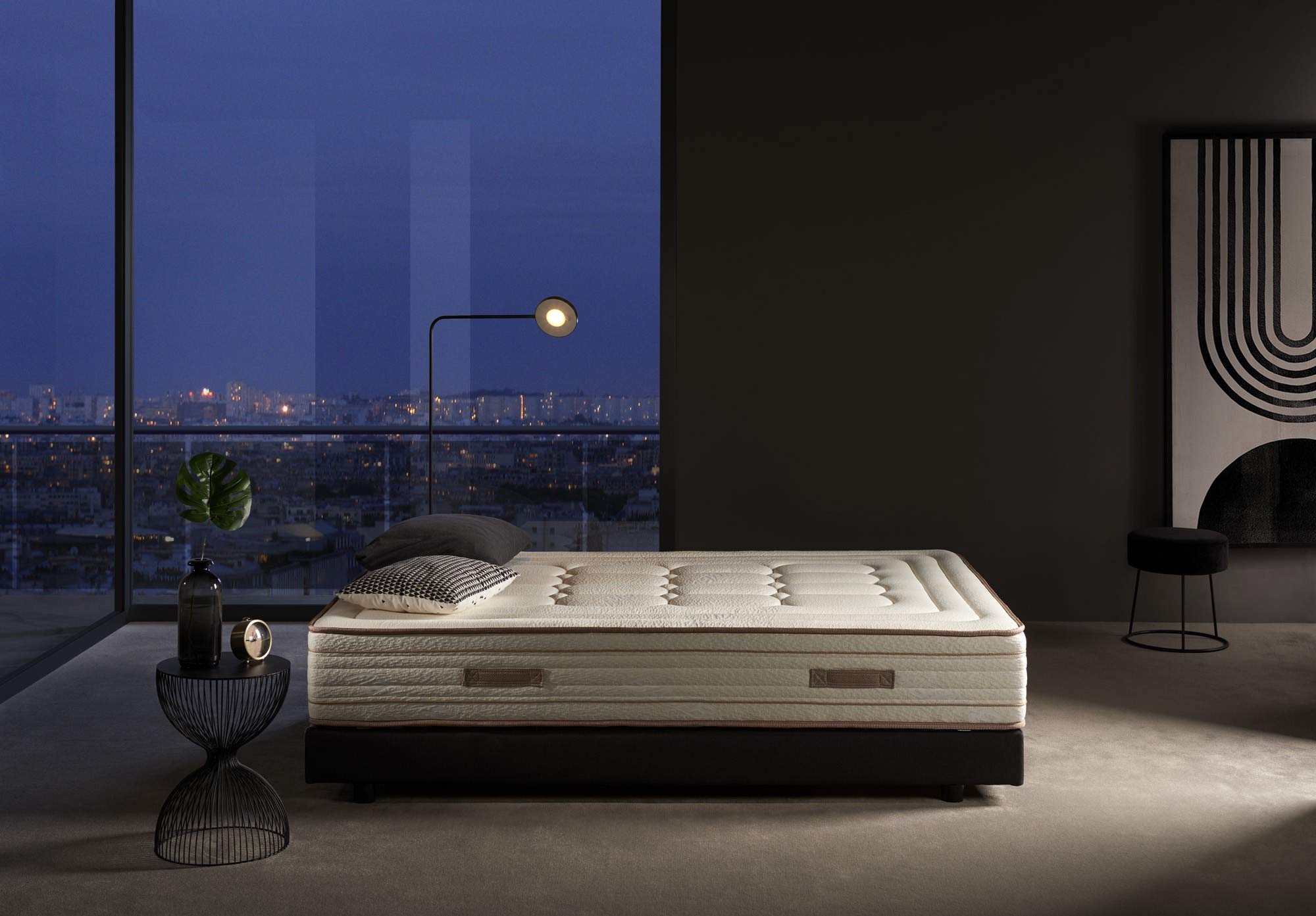 ECCOX - Colchón de Muelles Ensacados Hybrid Bambú Night - Altura 30 cm - Núcleo de Muelles Ensacados y Viscoelástica - Acolchado Visco + Supersoft - Firmeza Media-Alta (135x190 cm)