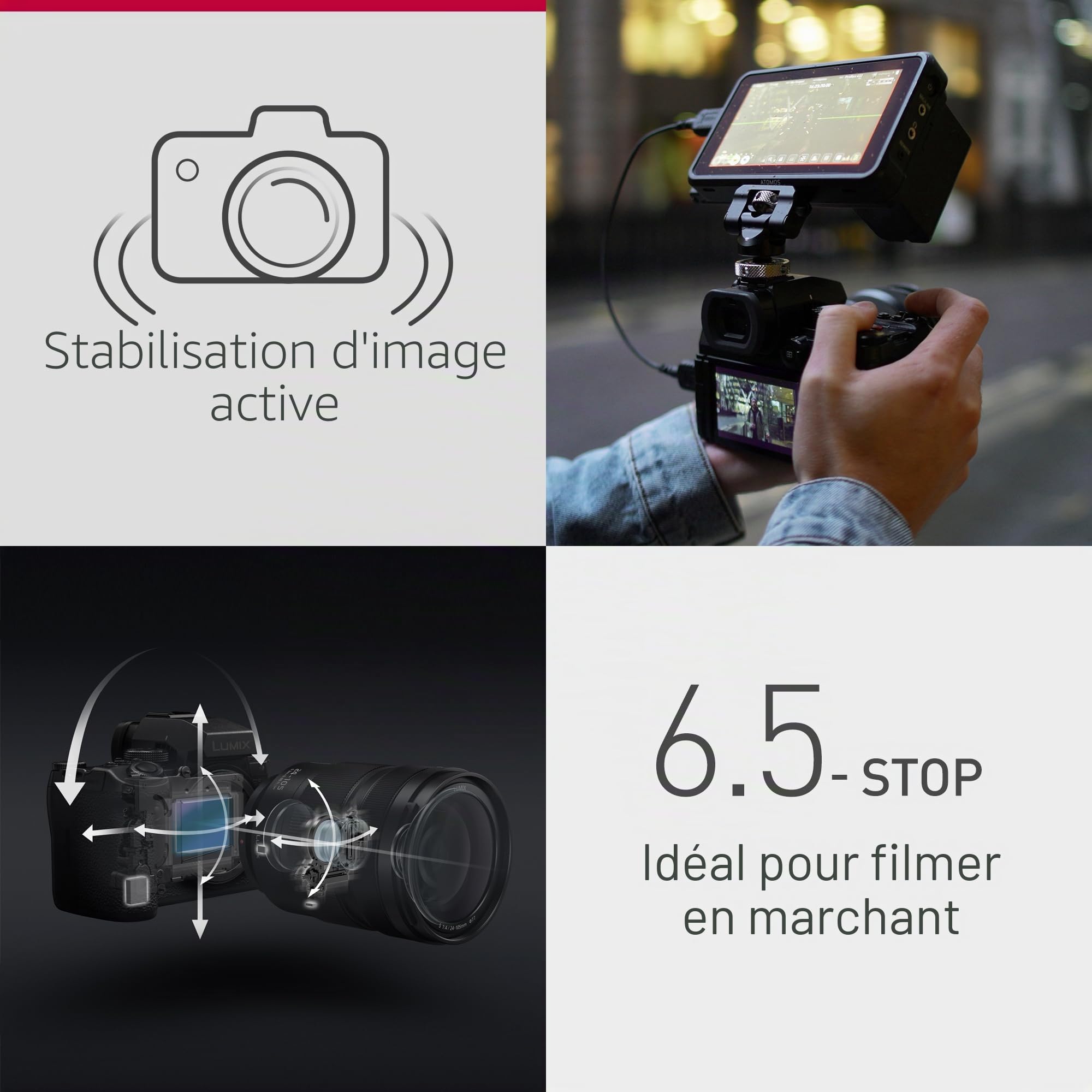 Panasonic Lumix S5M2 - Appareil Photo Hybride Plein Format + Objectif Lumix S 20-60mm F3.5-5.6 (24MP, AF Phase, Double Stab, Vidéo 6K 10bit illimité, Rafale 30ips, Tropicalisé) – Version Française