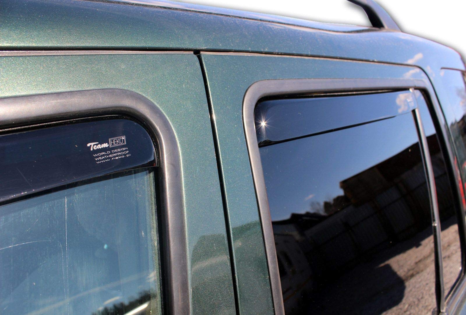 J&J AUTOMOTIVE Deflettori d'Aria per Land Rover Freelander 1 5-Porte 1998-2006, Set da 4 Pezzi, Nero Fumé Oscurato Heko