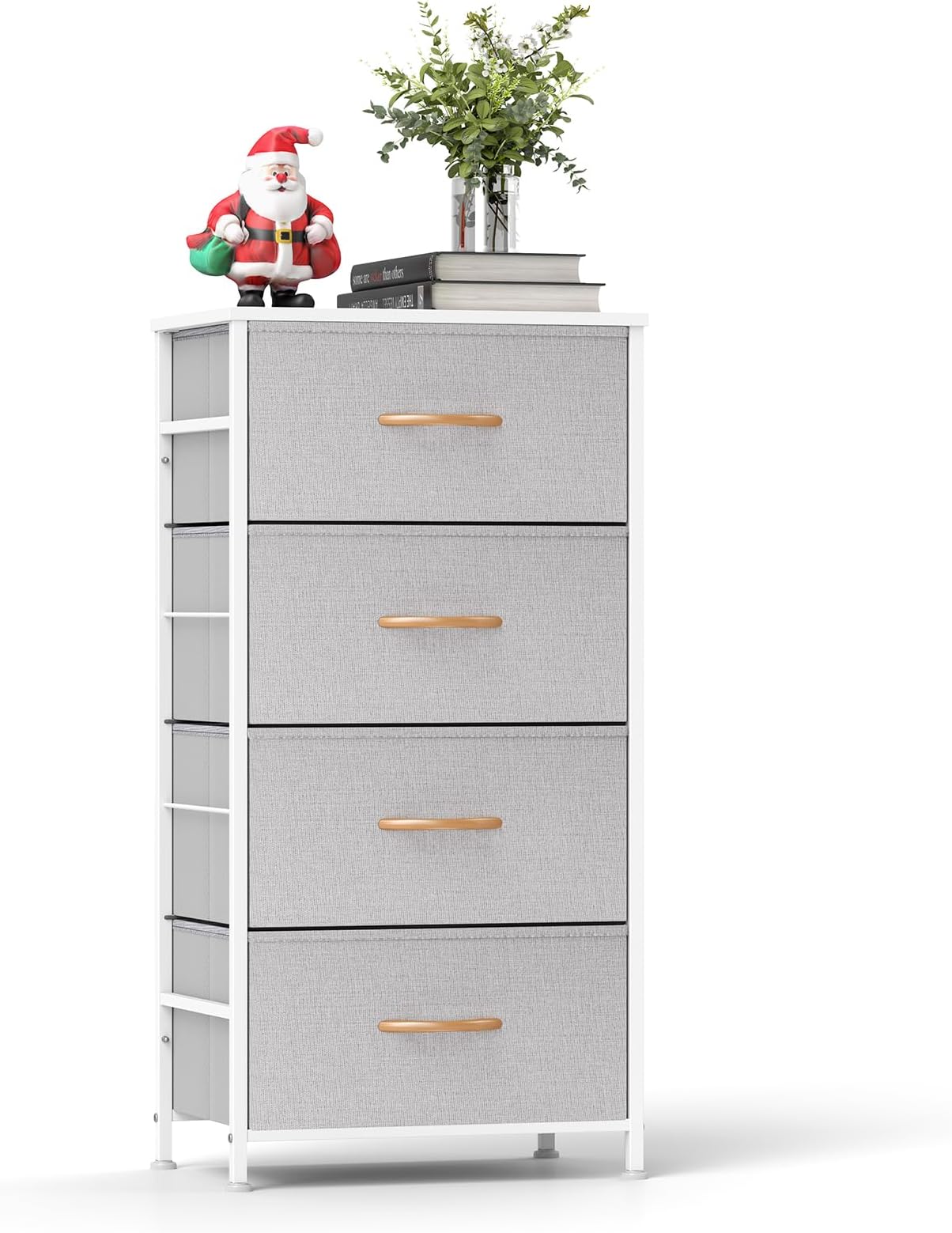 ROMOON Dresser for Bedroom with 4 Drawers, Closet Storage Drawer Organizer, Small Dressers & Chests of Drawers, Fabric Dresser for Living Room, Closet, Hallway (Grey)