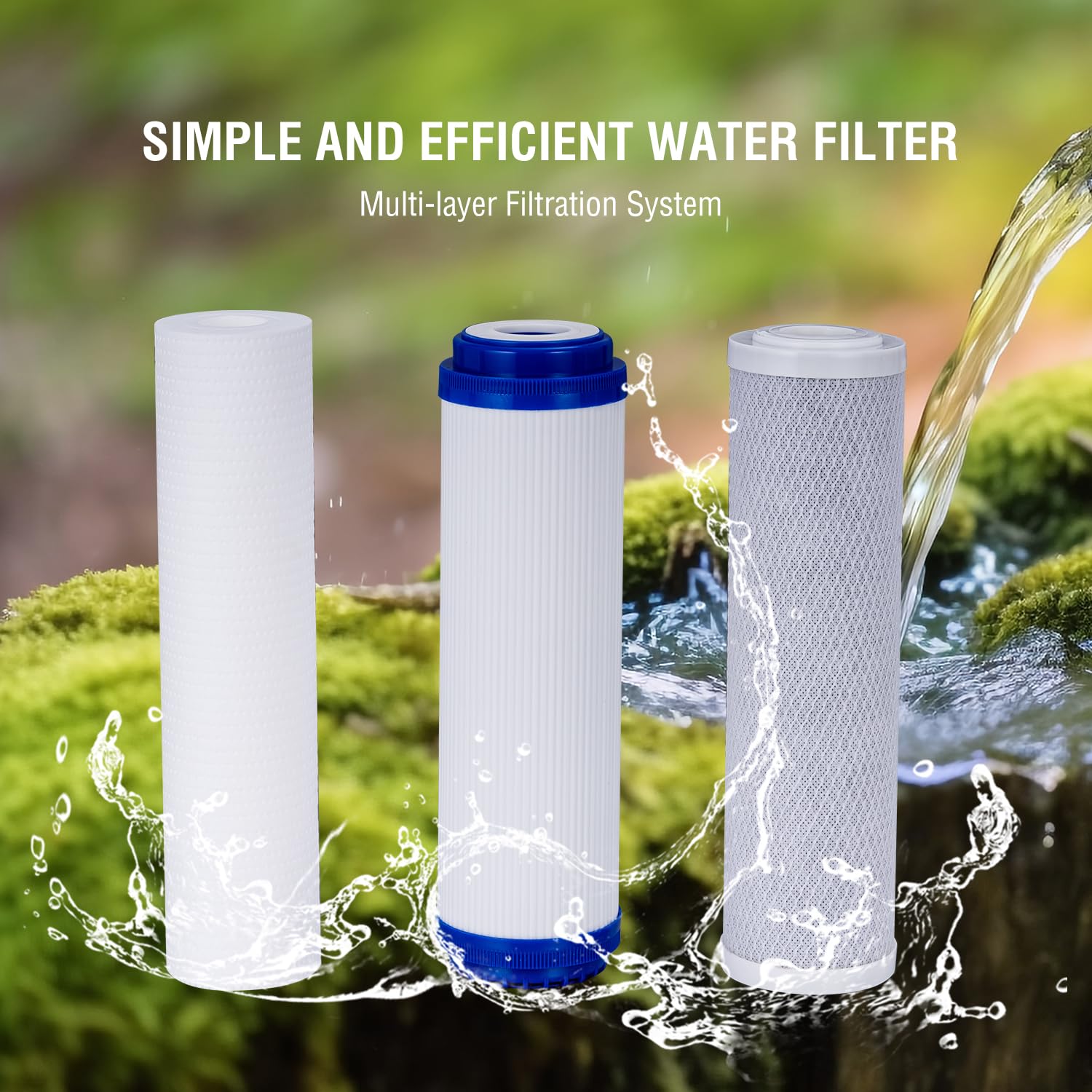 TOPWAY Sistema de Filtro de Agua Debajo del Fregadero de 5 Etapas, 0,01 Micrones Sistema de Ultrafiltración de 10"
