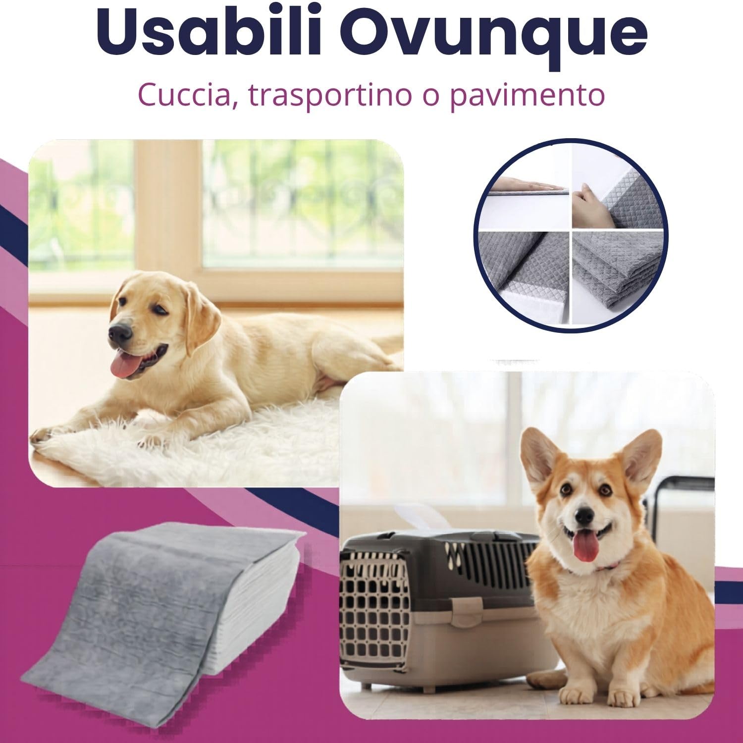 Mama Shop Traversine Perros 60 x 90 al carbón activo, 120 unidades, alfombrillas para adiestramiento de perros y gatos, higiénicas, desechables, antiolores con tecnología de polímeros activos súper