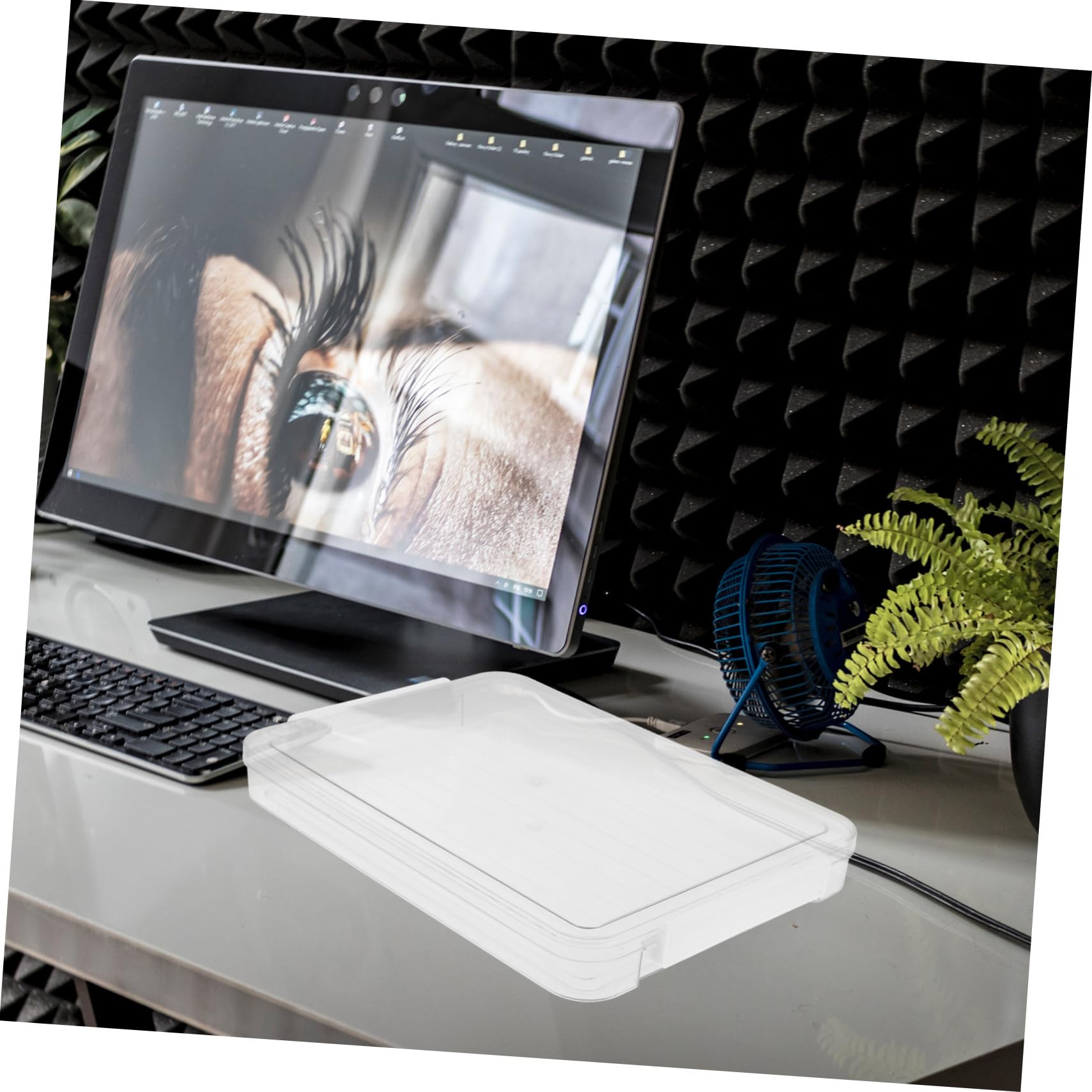 Uonlytech Stapelbare Dokumentenbox aus Pet mit Deckel Transparent 2 Stück für A4-unterlagen Büro und Zuhause Feuchtigkeitsgeschützt und Übersichtlich