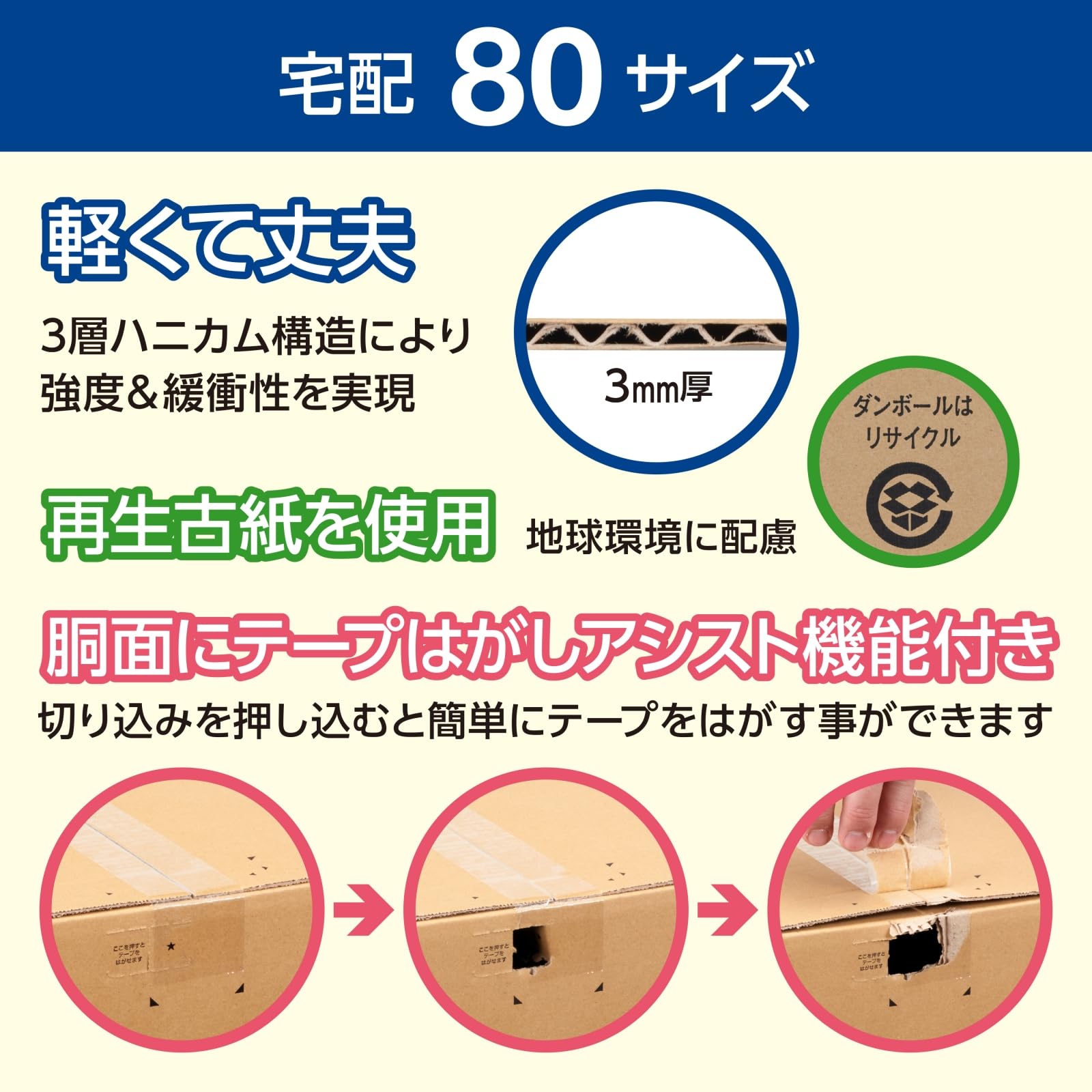 Amazon | 段ボール宅配80サイズ 20枚セット ダンボールBOX