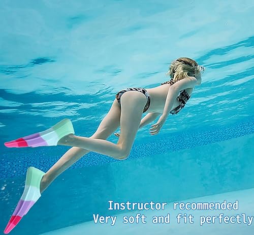 Miniatura 7 de Aletas de natación para niños, aletas cortas y cómodas para nadar y entrenar para niños, niñas, niños, principiantes