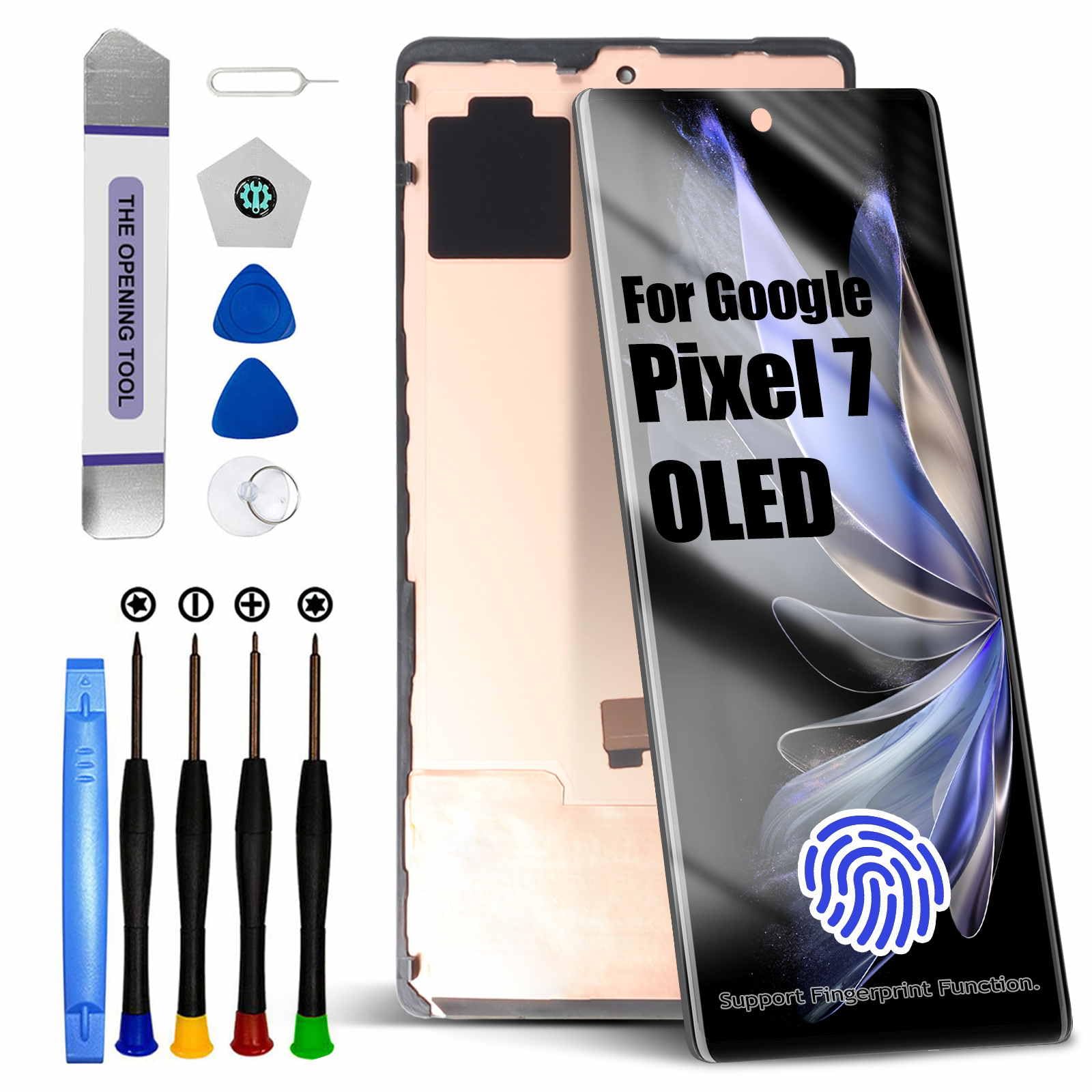 DTD OLED für Google Pixel 7 Bildschirm Ersatz für Google Pixel 7 LCD Digitizer für Google Pixel 7 Touch Screen Display Assembly Repair Kits mit Rahmen mit Fingerabdruckfunktion