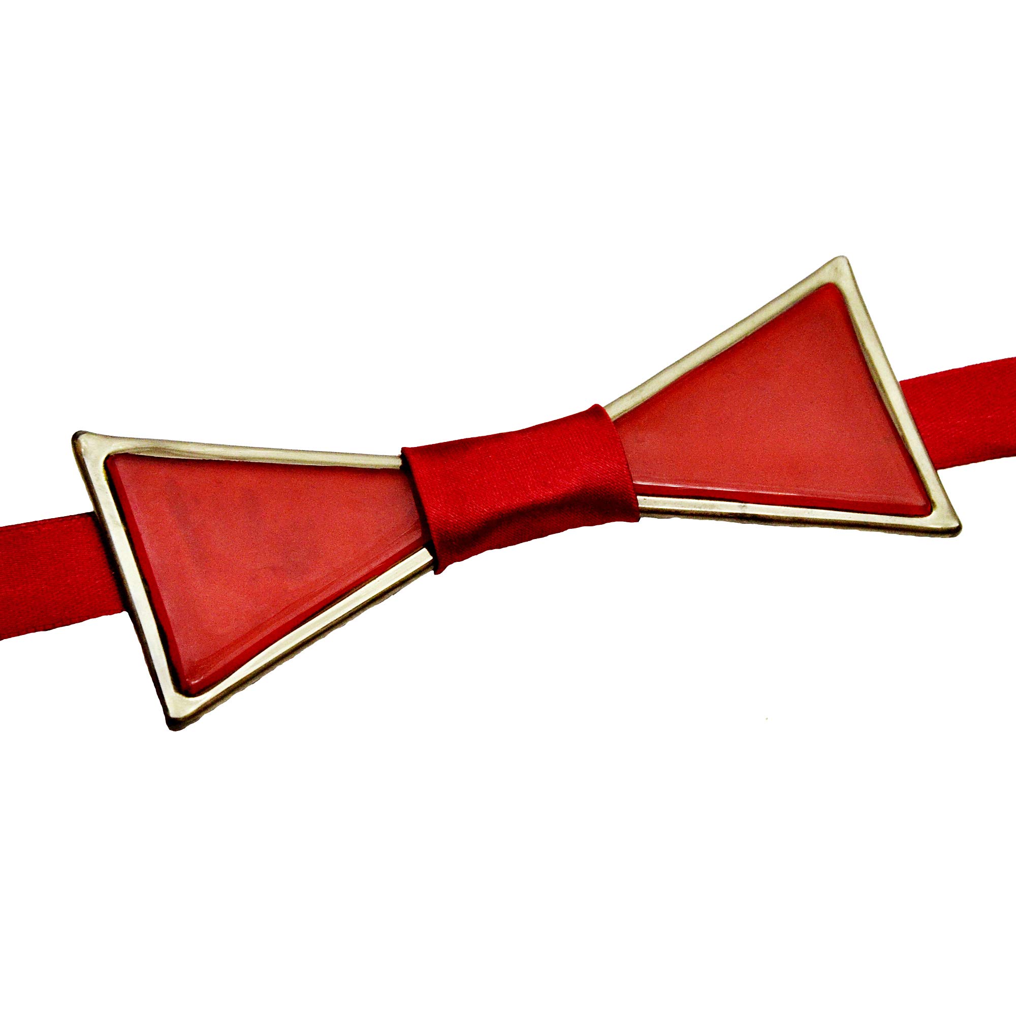 Papillon rosso • Vetro ceco decorato con platino • Nastro di raso • Farfallino fatto a mano