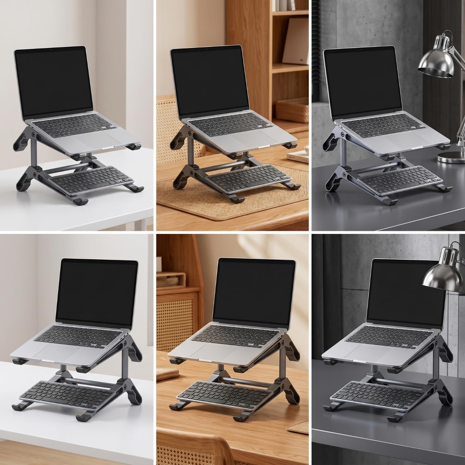 Milageto Soporte Portátil Elevador Base Riser Estante de Dos Niveles Que Reduce Tensión Cervical y Mejora Postura al Escribir Adecuado para Oficina Estudio