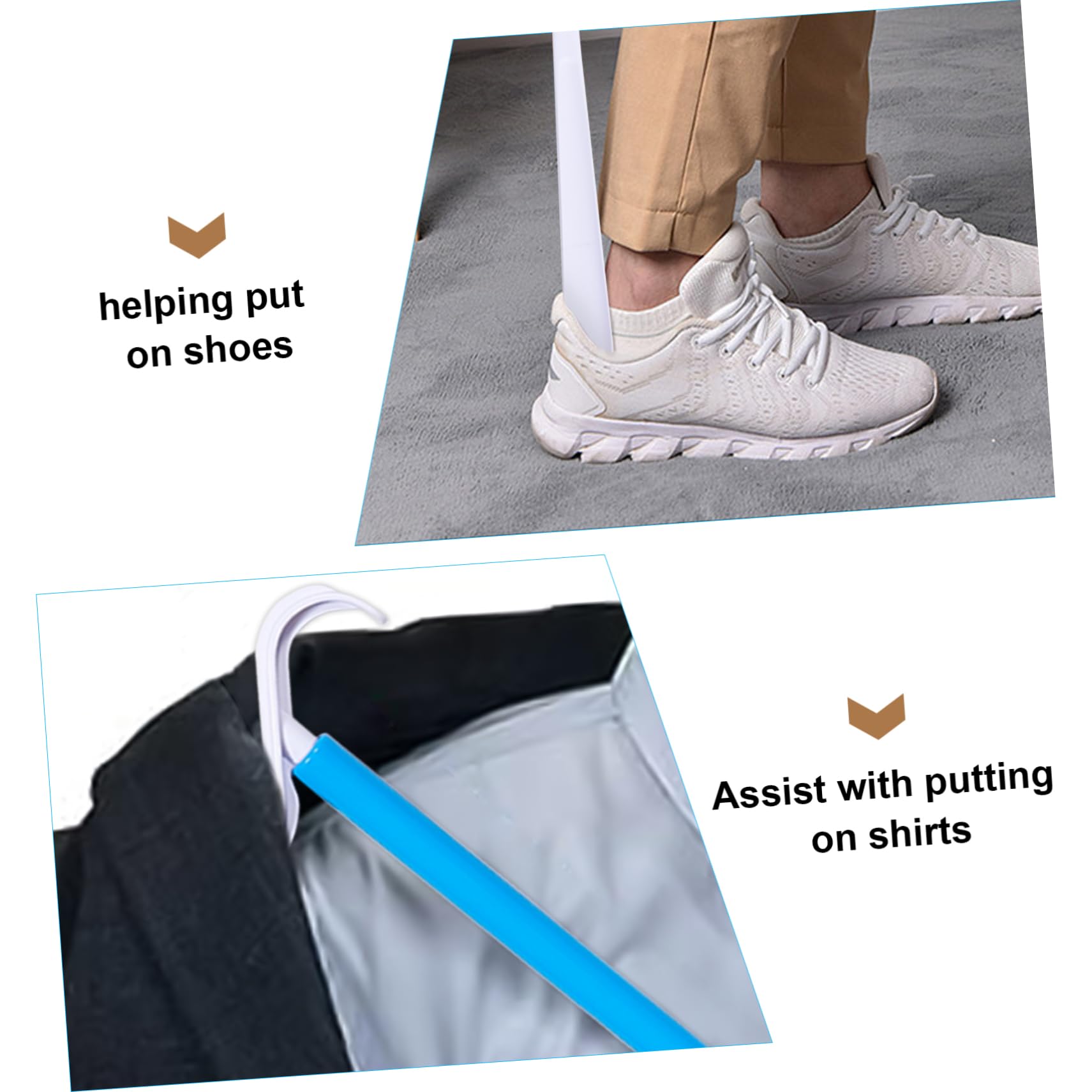 Calzador Auxiliar Desmontable de Abs para Personas Mayores y Discapacitadas, Ayuda para Quitar Zapatos y Calcetines, Adecuado para Vestir y Viajar