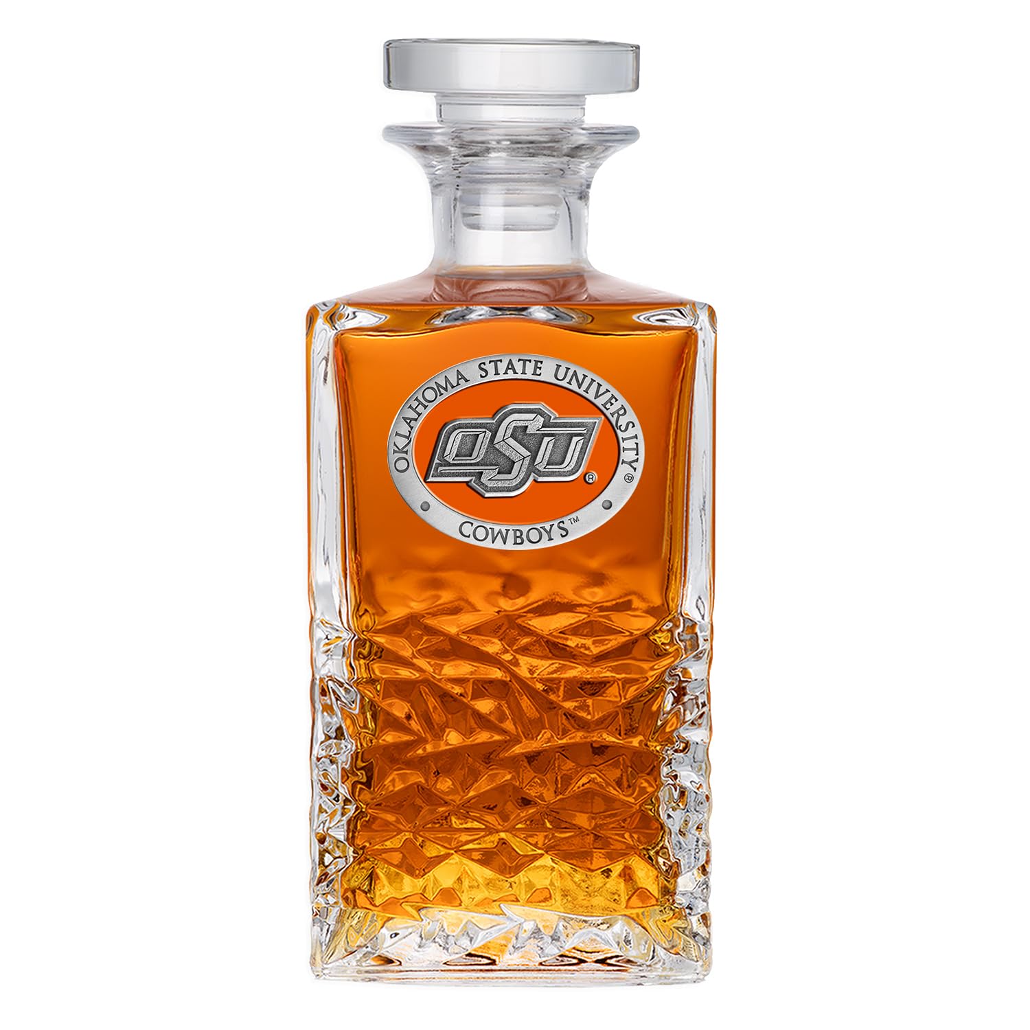 Heritage Pewter Oklahoma State Heritage Decanter | 25 OZ Liquor Pourer | Expertly Crafted Pewter Glass
