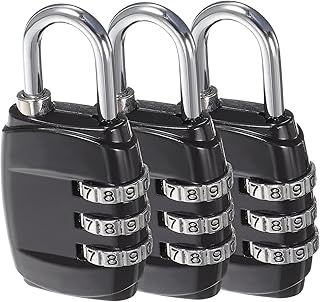 ULTECHNOVO 3pcs Trolley Password Set Your Padlock 3 Digit Outdoors Padlock 3 Digit Luggage Locks Outdoor Padlock Digital Padlock Small Outdoor Sectional Combination Lock 3 Digit Lock Gym Lock