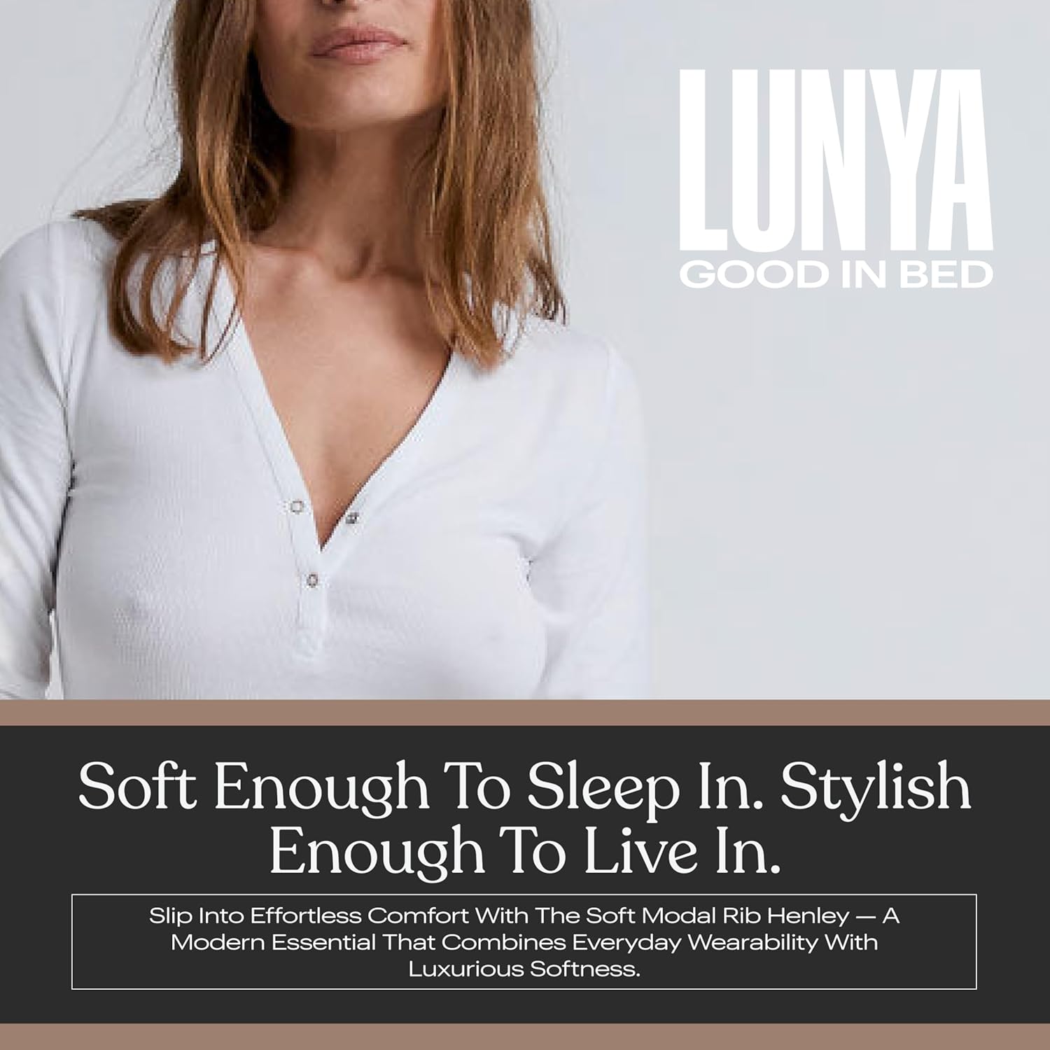 Lunya Soft Modal Ribbed V Neck Long Sleeve Tops for Women - Two-Button Snap Closure - V Neck Long Sleeve Shirts for Women - Image 8