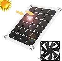 Vista 9 de Zerone Kit de panel solar,Extractor de energía solar Ventilador 6V 10W Ip65 Panel solar al aire libre Ventilador de escape Ventilador de carga USB