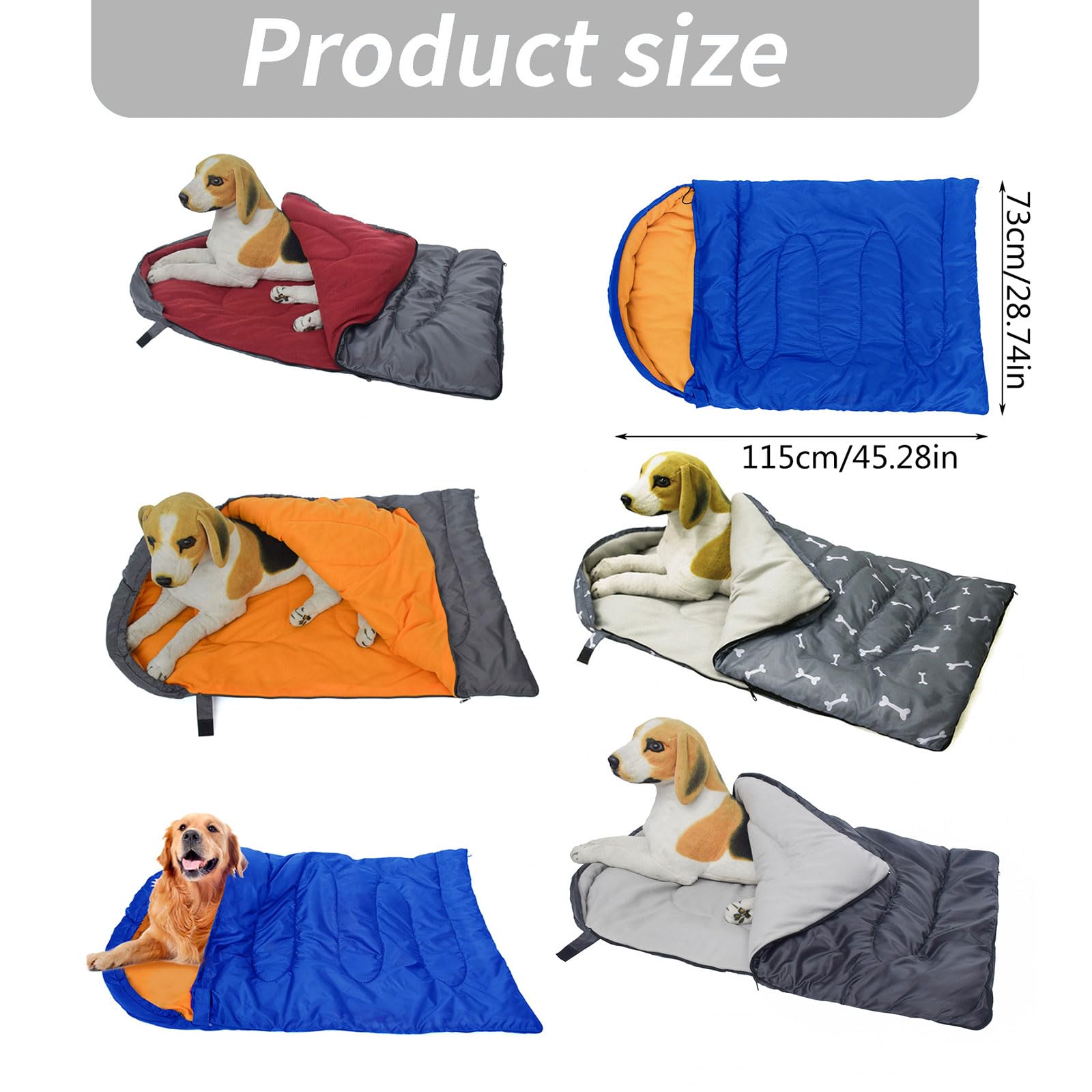 Generisch Katzenbett mit Reißverschluss, Hundeschlafsack, warmes Schlafbett für Camping, Wandern, verdickter Schlafsack, weiches Kissen für Hunde Reisetasche, Outdoor Camping