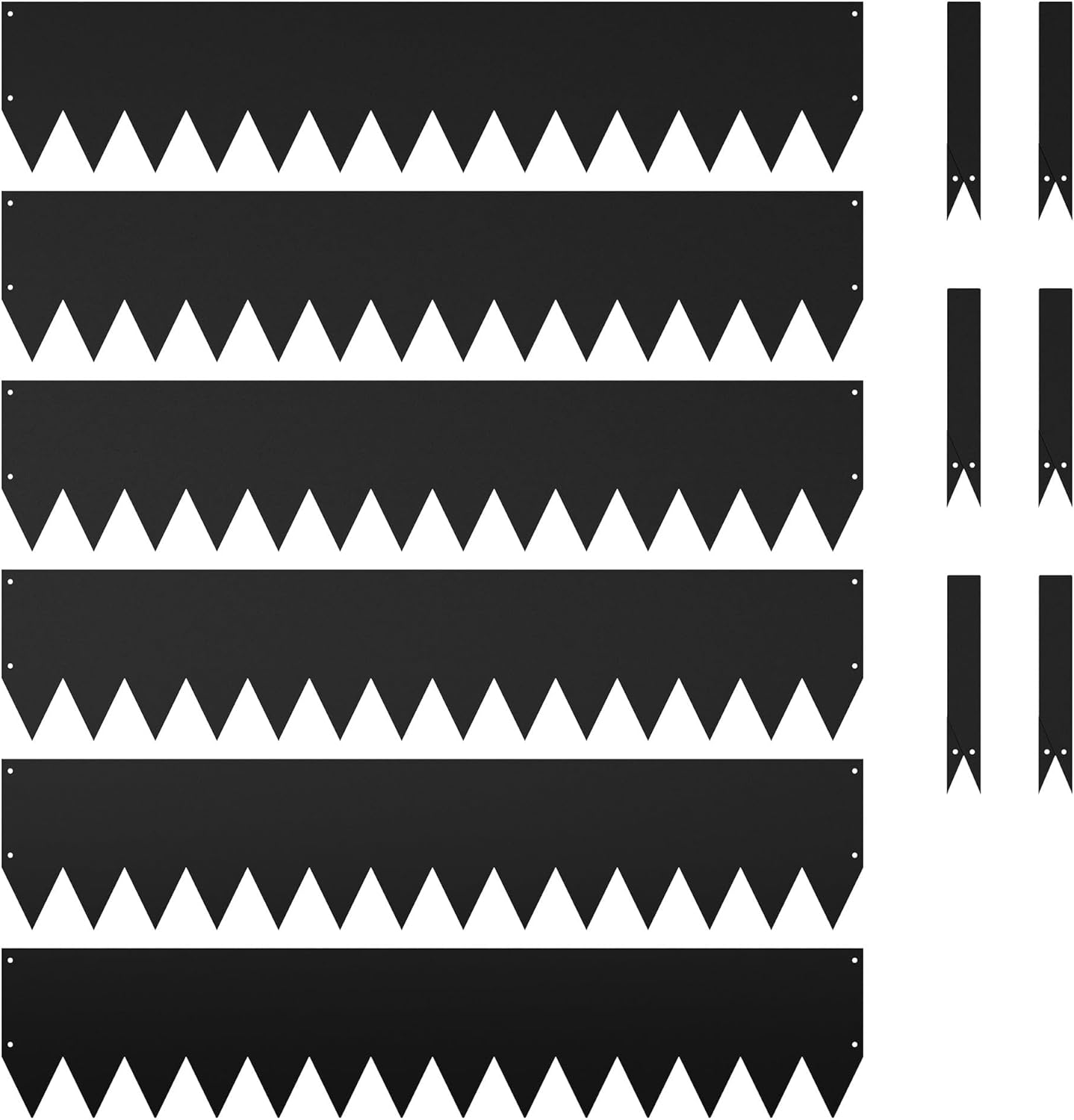 6 Pack 40" x 8" Corten Steel Landscape Edging, Pre-Weathered Garden Metal Border (20Ft), Hammer-in Sawtooth Strips, Heavy Duty, w/ 8 Clips & Gloves, Rust Finish Lawn & Yard Edge