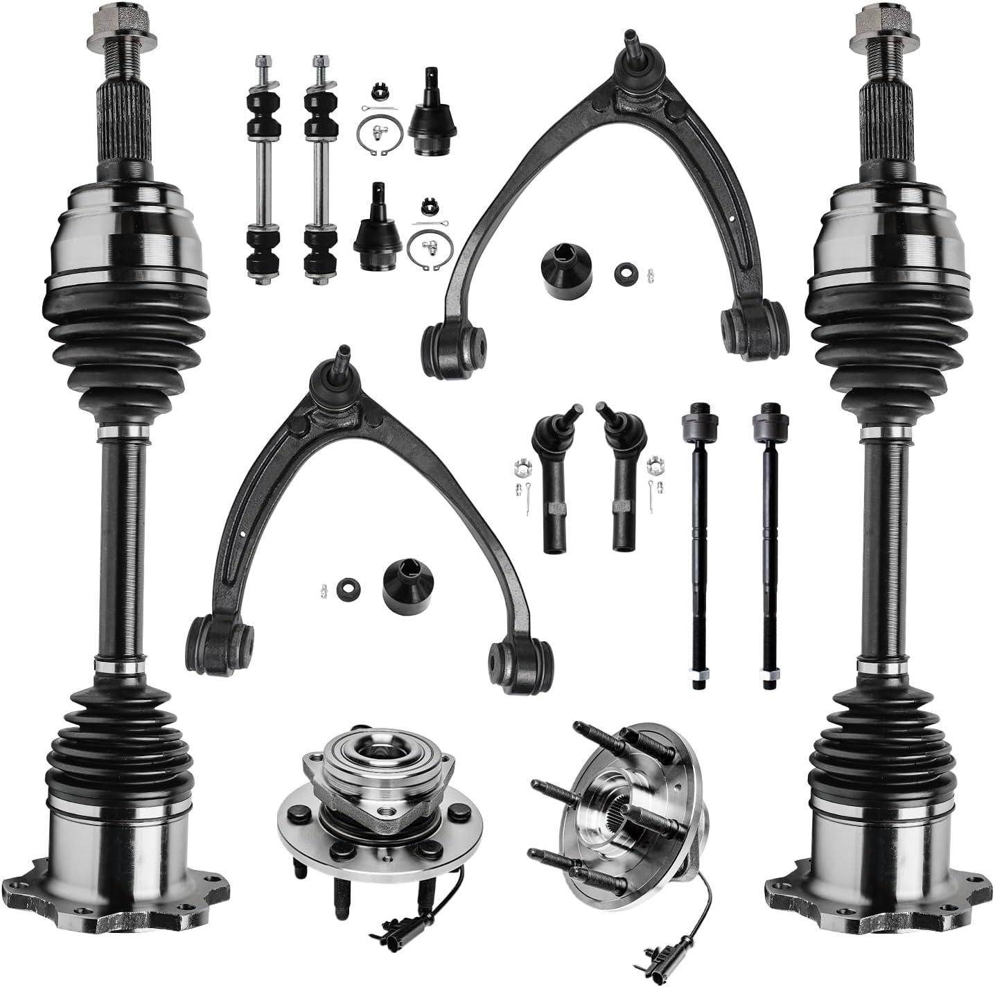 Detroit Axle 4WD 14pc Front CV Axles Kit for Silverado