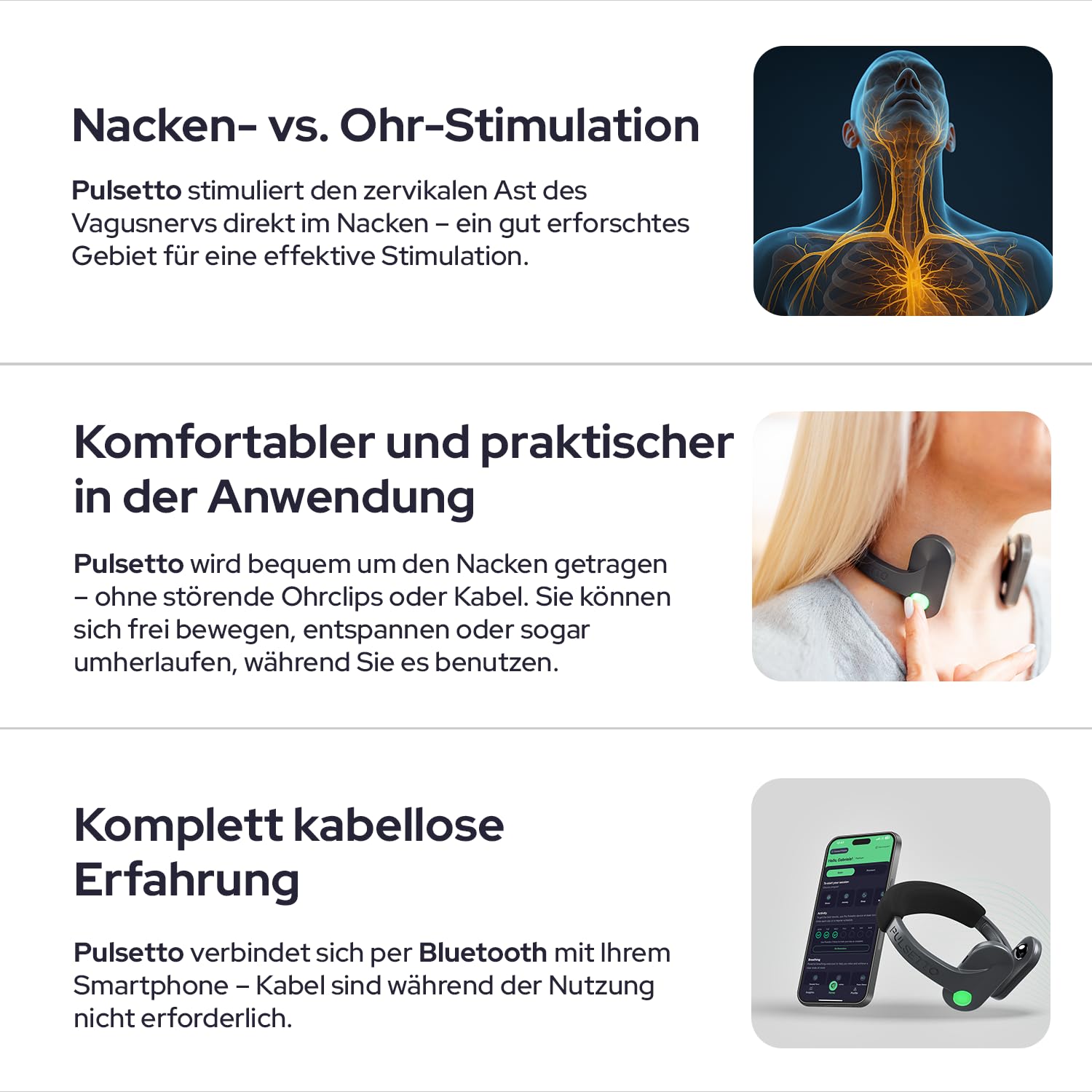 Pulsetto Lite (V1) Wellness Wearable – Entspannungs - und tägliches Wellness-Gerät