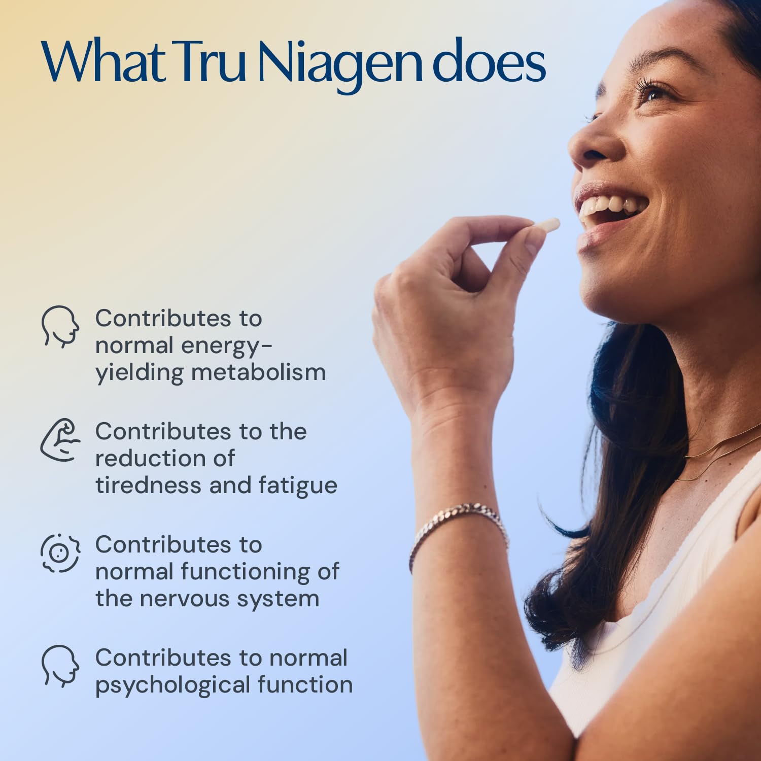 TRU NIAGEN Suppléments de NAD+ pour réduire l'épuisement et la fatigue, formule brevetée nicotinamide riboside NR (180 portions (2 x 90))