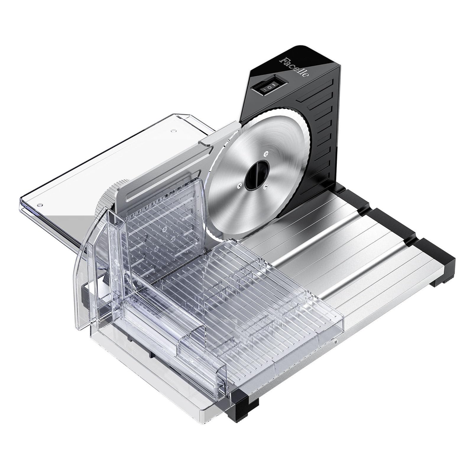 Cortadora eléctrica Cortadora doméstica de espesor ajustable de 0-18 mm Adecuada para pan, carne, queso, verduras, etc.