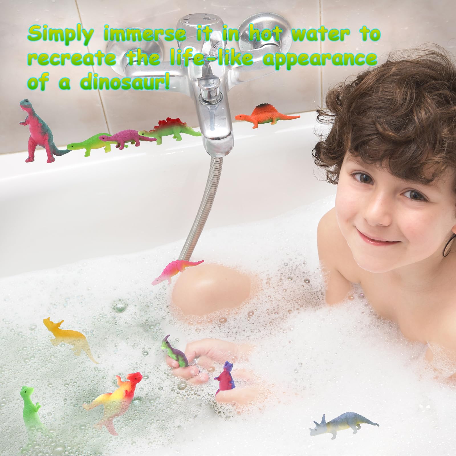 Lot de 12 bombes de bain en forme d'œuf de dinosaure bio pour enfants de 3 à 9 ans