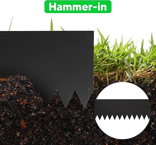 Miniatura 5 de TMEE Landscape Edging Garden Lawn Edging Border 46 inch Strips, 6 inch Depth Hammer in Metal Edging for Landscaping with Clips,
