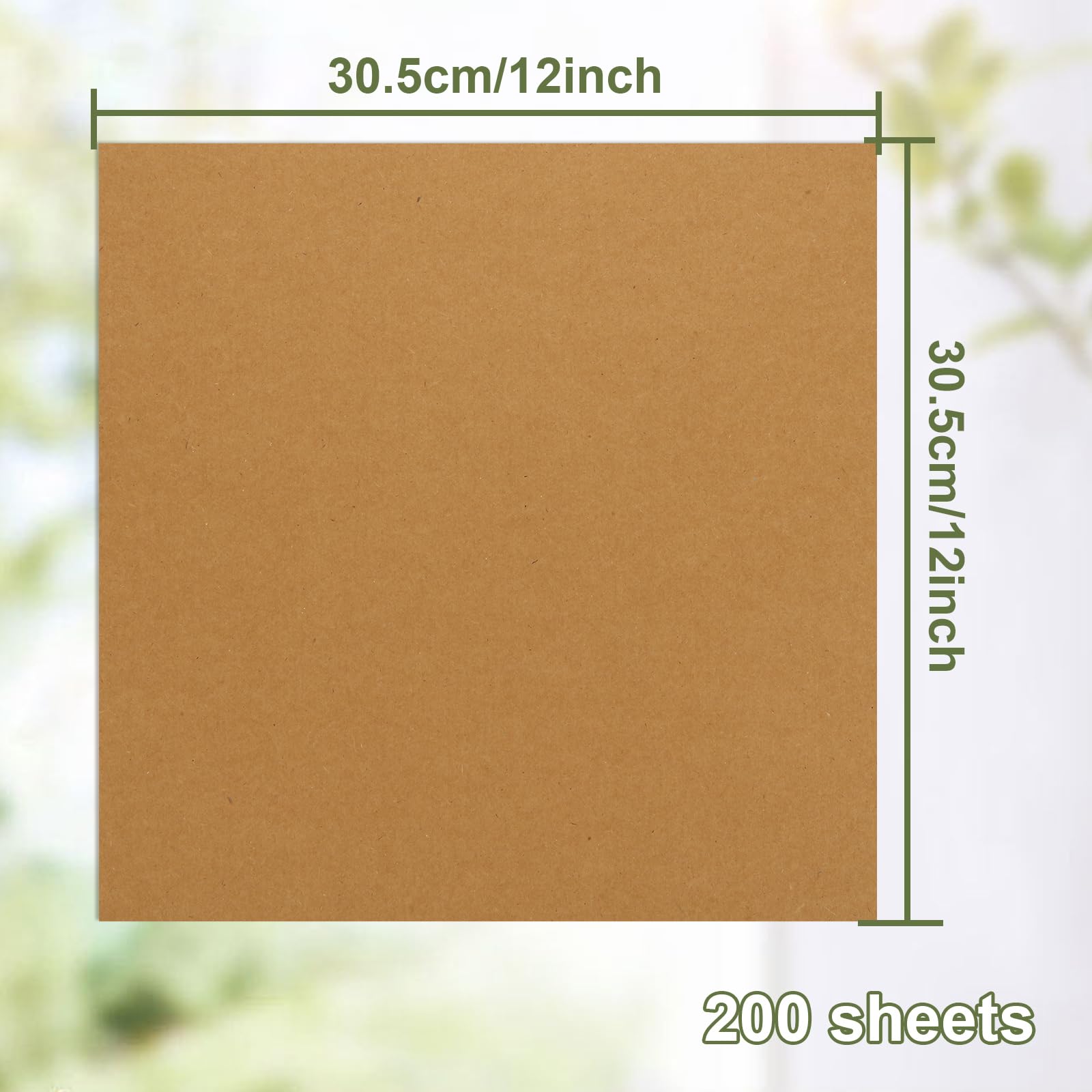 YOUNTHYE 200 Stück brauner Karton, 30,5 x 30,5 cm, schwerer Kraftkarton, 250 g/m², brauner Kraftkarton für Bastelarbeiten, Karten, Einladungen, Scrapbook-Zubehör, Bussines-Karte, 40,8 kg