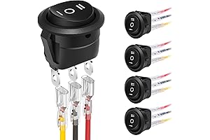 3 Way Switch, 12 Volt 3 Way Rocker Switch, ON/OFF/ON Rocker Switch,12v Blue Led