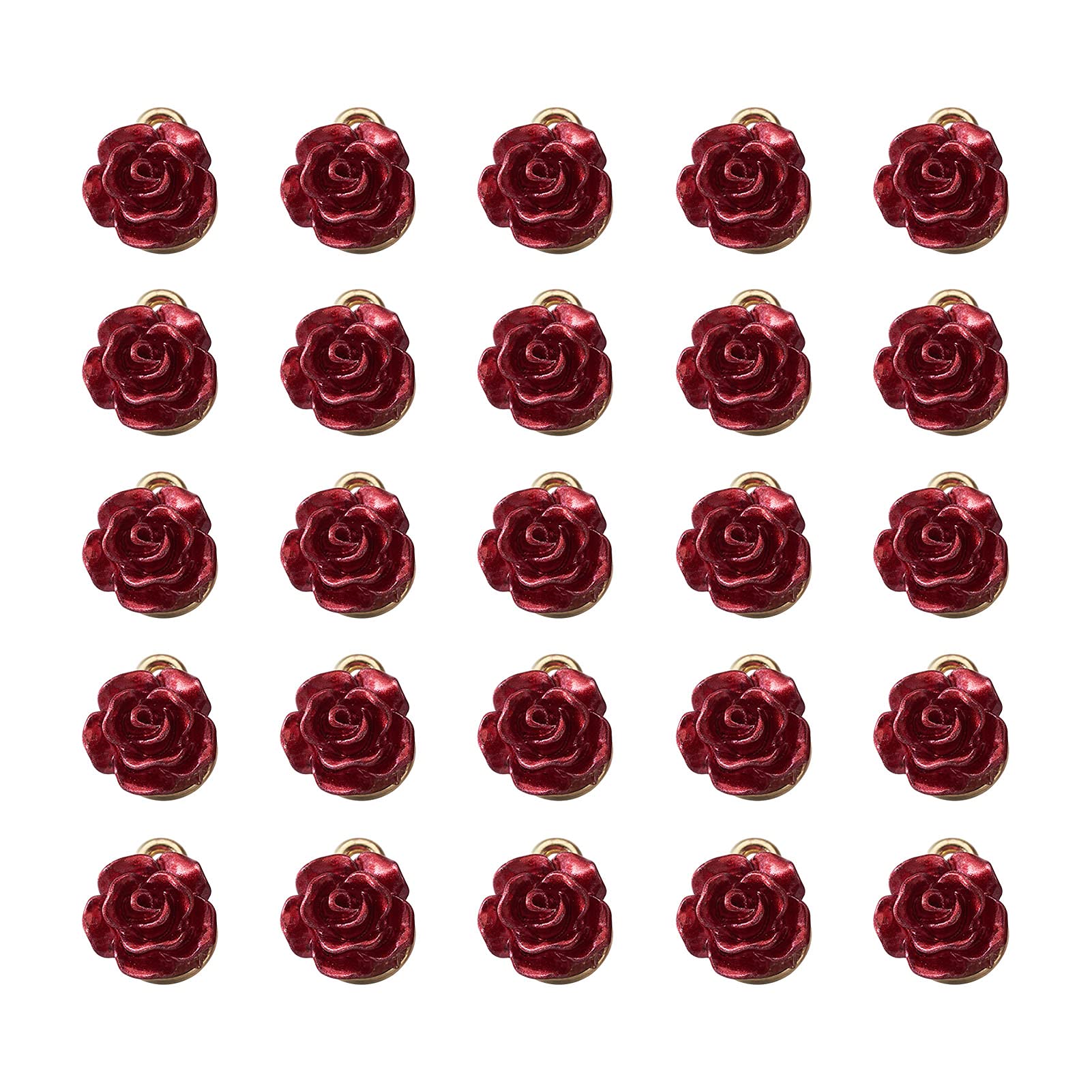 PandaHall 50pcs Alloy Flower Charms Pendants Red Rose Alloy Charms Light Gold Plated With Letter K Floral Dangle Pendants for DIY Jewelry Making โ image 1