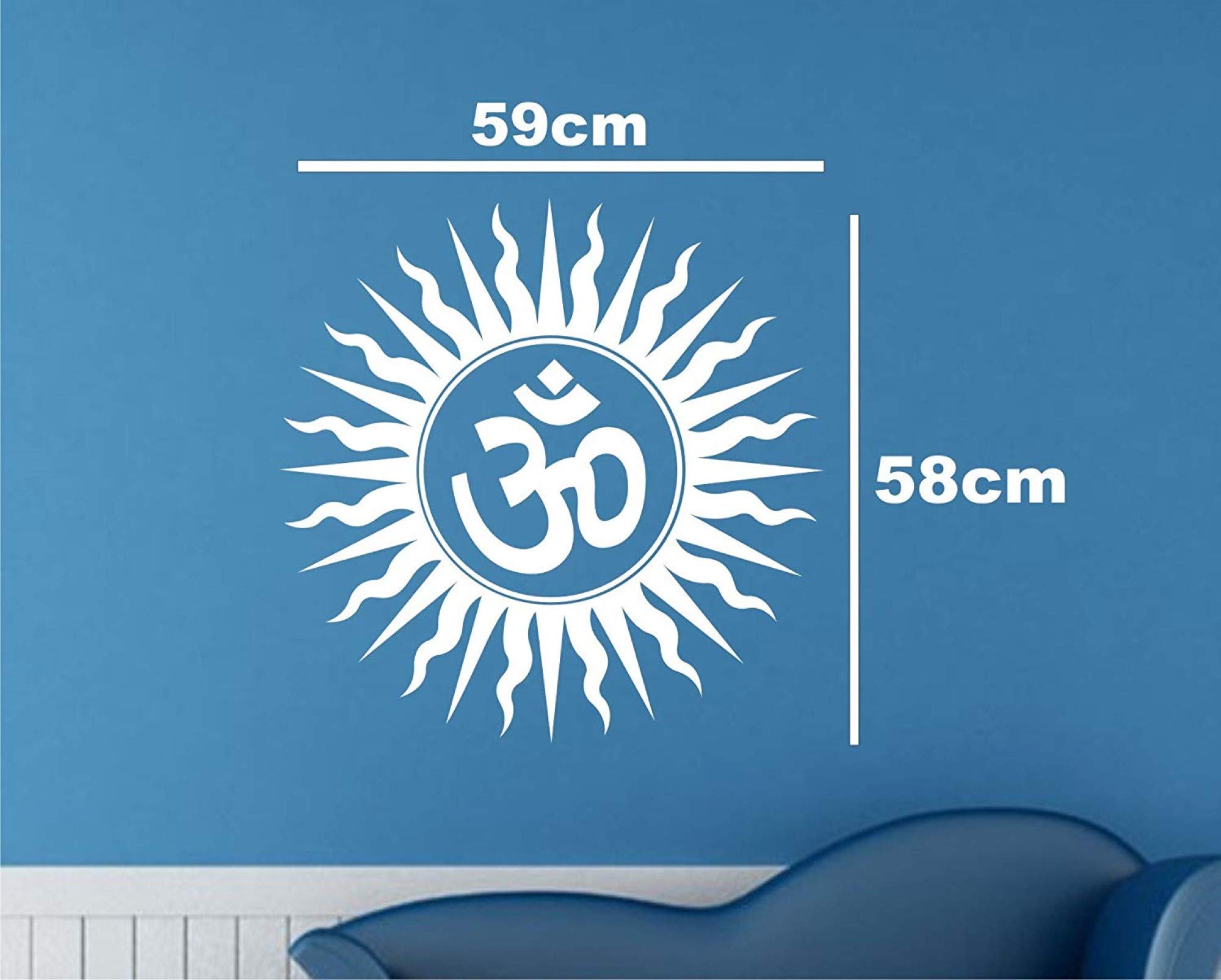 Fusion Graphix Om Religious Vinyl Wall Sticker (59x58 cm, White) 1