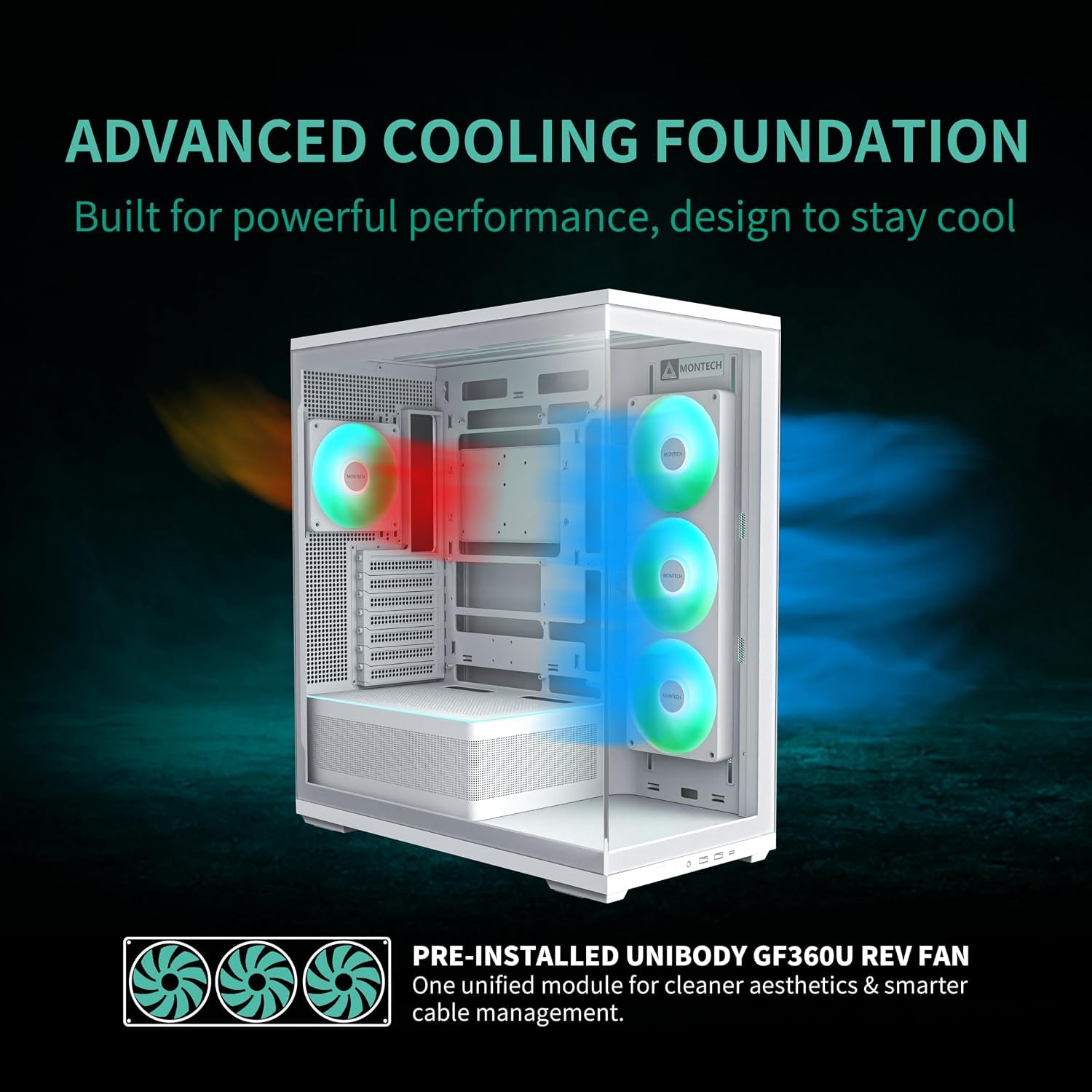 MONTECH TG3 High Airflow ATX - Carcasa para PC de torre media, lista para