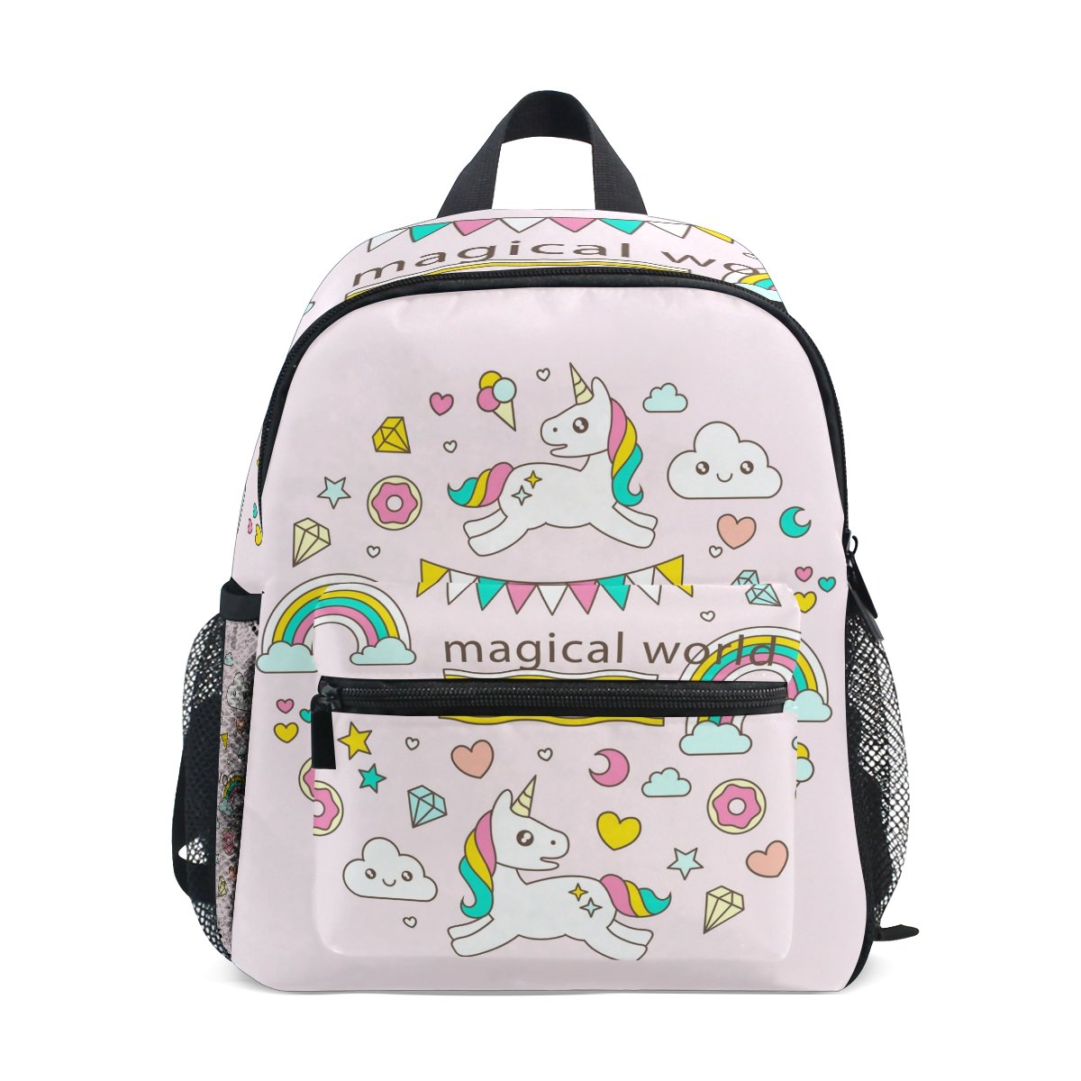 FANTAZIO Kids Rugzakken Leuke Eenhoorn School tas weven Boekentas Dagtas met rits voor kleuterschool/primaire