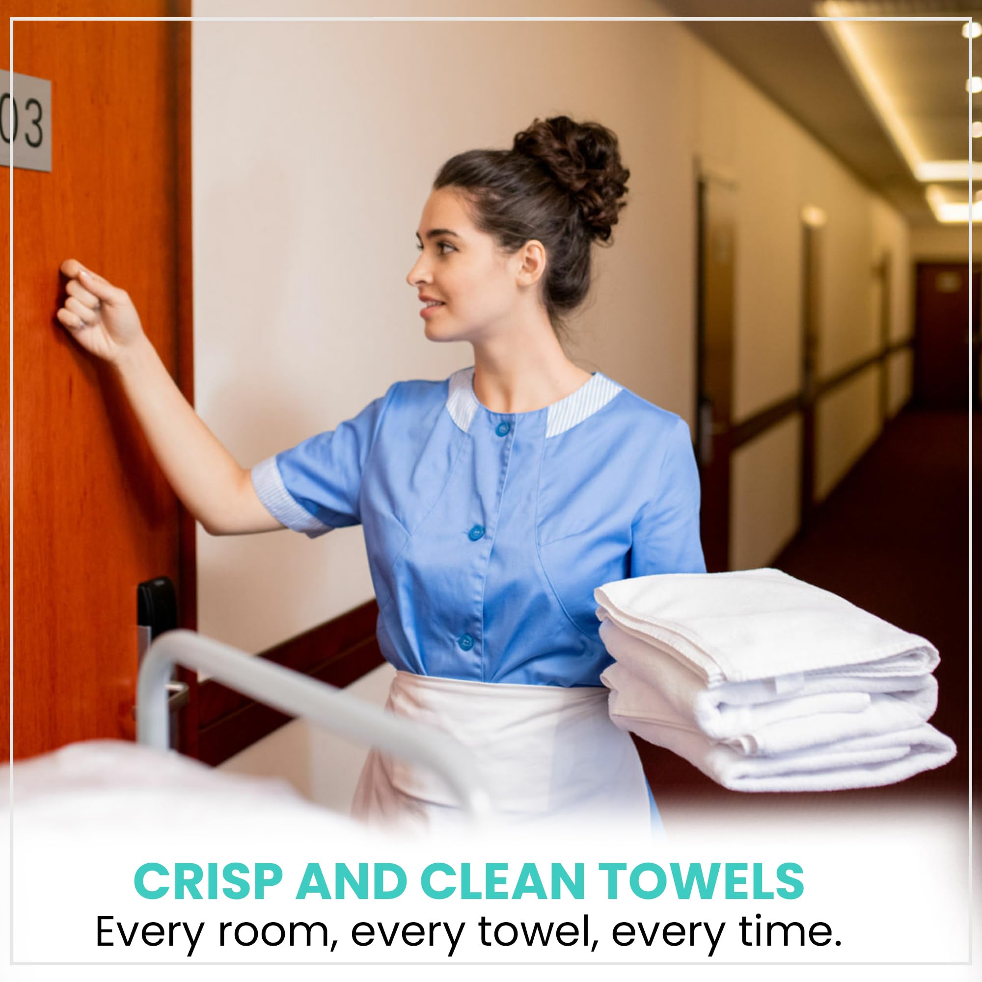 50 toallas de baño grandes de hotel blancas (54 x 27) – solo $4/toalla – Toallas de baño a granel – Paquete de 50 piezas al por mayor – Secado rápido – Toallas blancas de salón a granel, toallas de