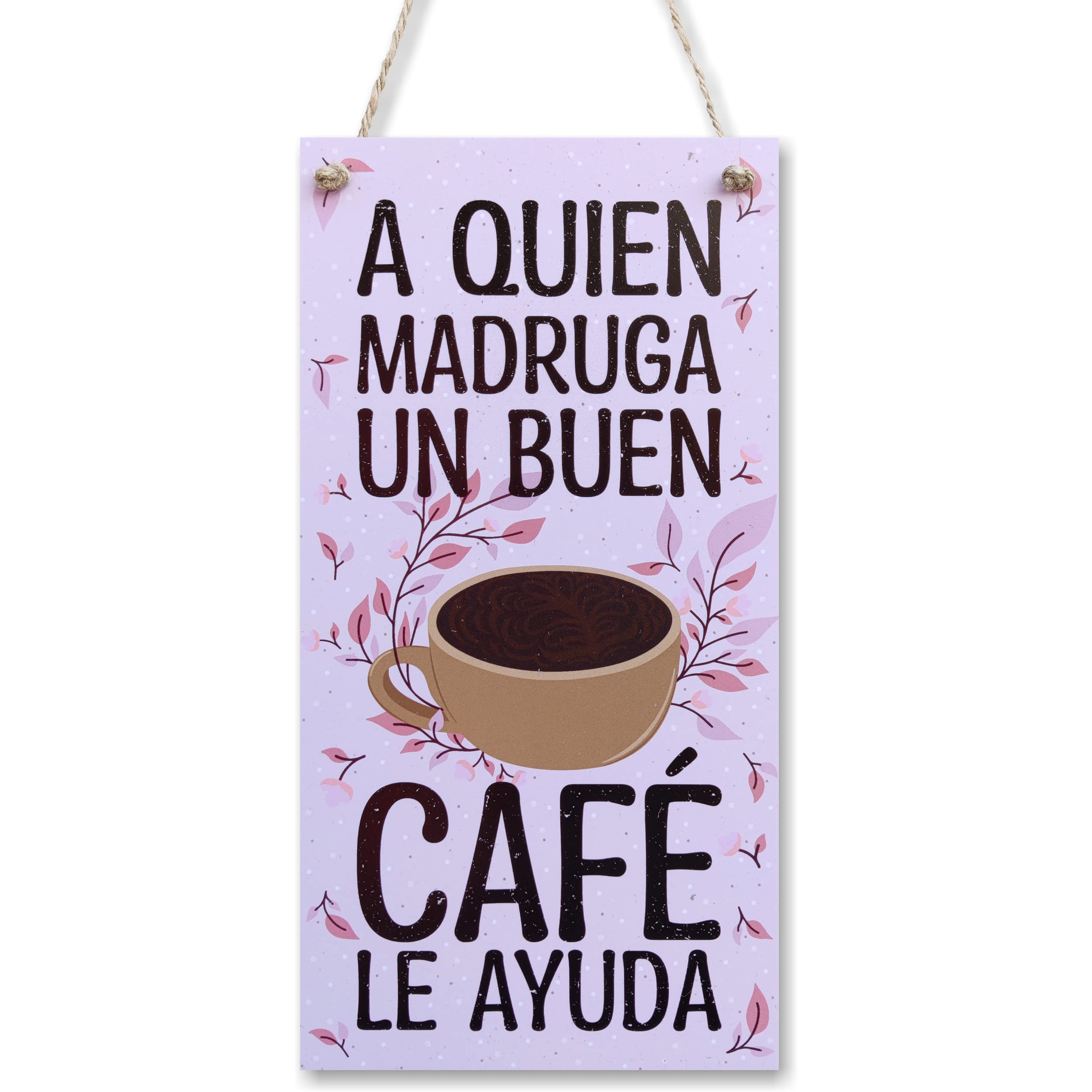 CARISPIBET A quien madruga décoracion para el hogar adorno colgante decorativo para la cocina placa decorativa 30 x 15 cm