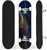 Complete Skateboard with Glitter Vintage Lights Beginner Skateboard 7-Layer Maple Wood Double Kick Concave Skate Board for Kids, Adults, Teens 31 x 8"