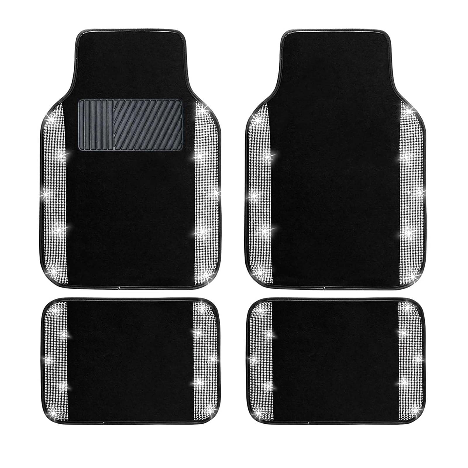 LKILFUWX for BYD Dolphin Surf dal 2025 Car Mats Rhinestone Car Floor Mats Bling Sparkly Diamond Car Carpets Full Set Non Slip Waterproof Luxury 4Pcs,B