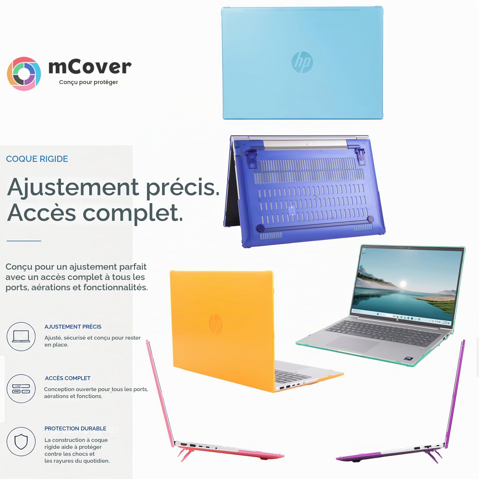 mCover Étui uniquement compatible avec HP ProBook 460 | 465 G11 et EliteBook 860 | 865 G9 G10 G11 Series Windows 2022 ~ 2025 16" (pas pour d'autres modèles HP) - Rouge