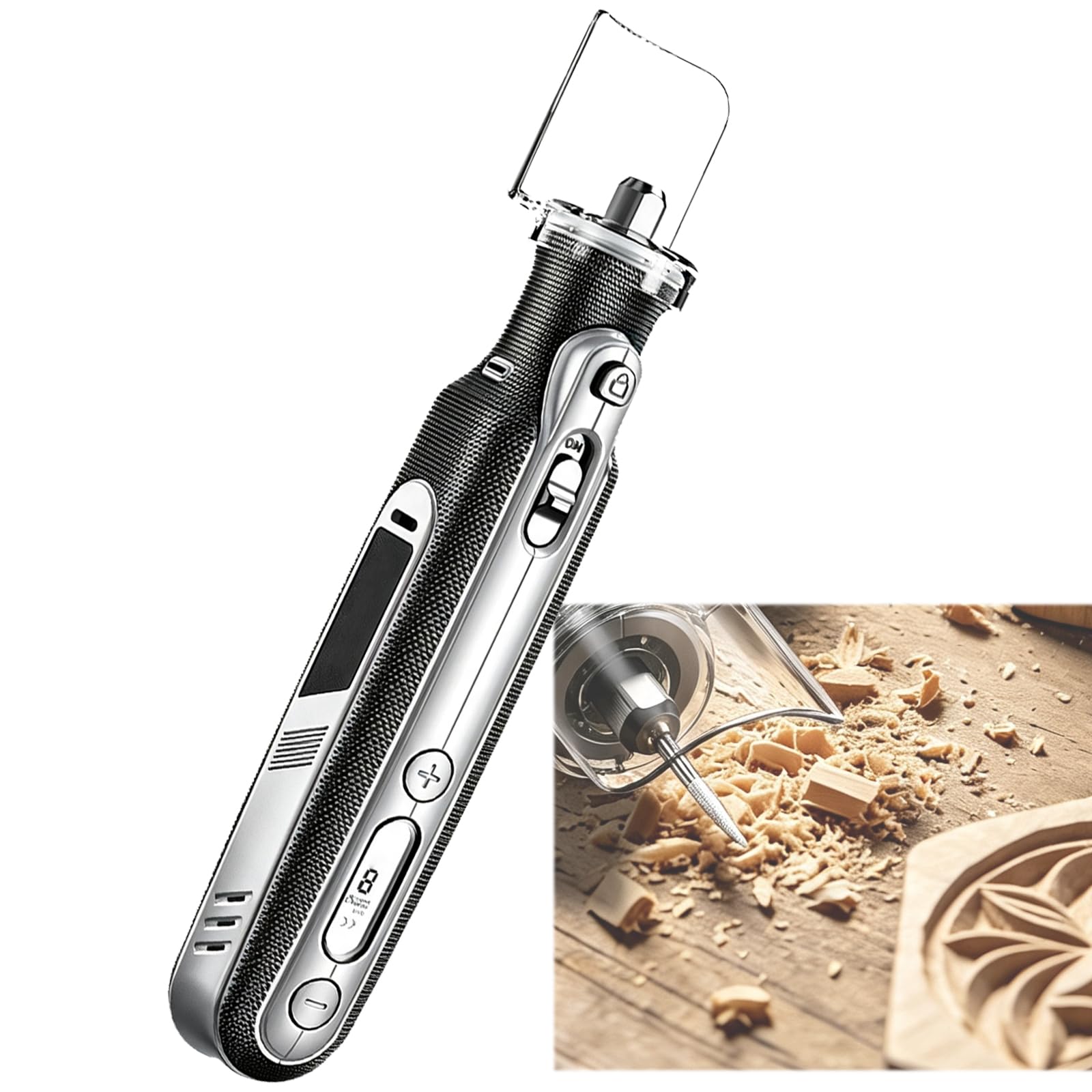 Penna Utensile Rotativo Senza Cavo, con Luce LED Automatica