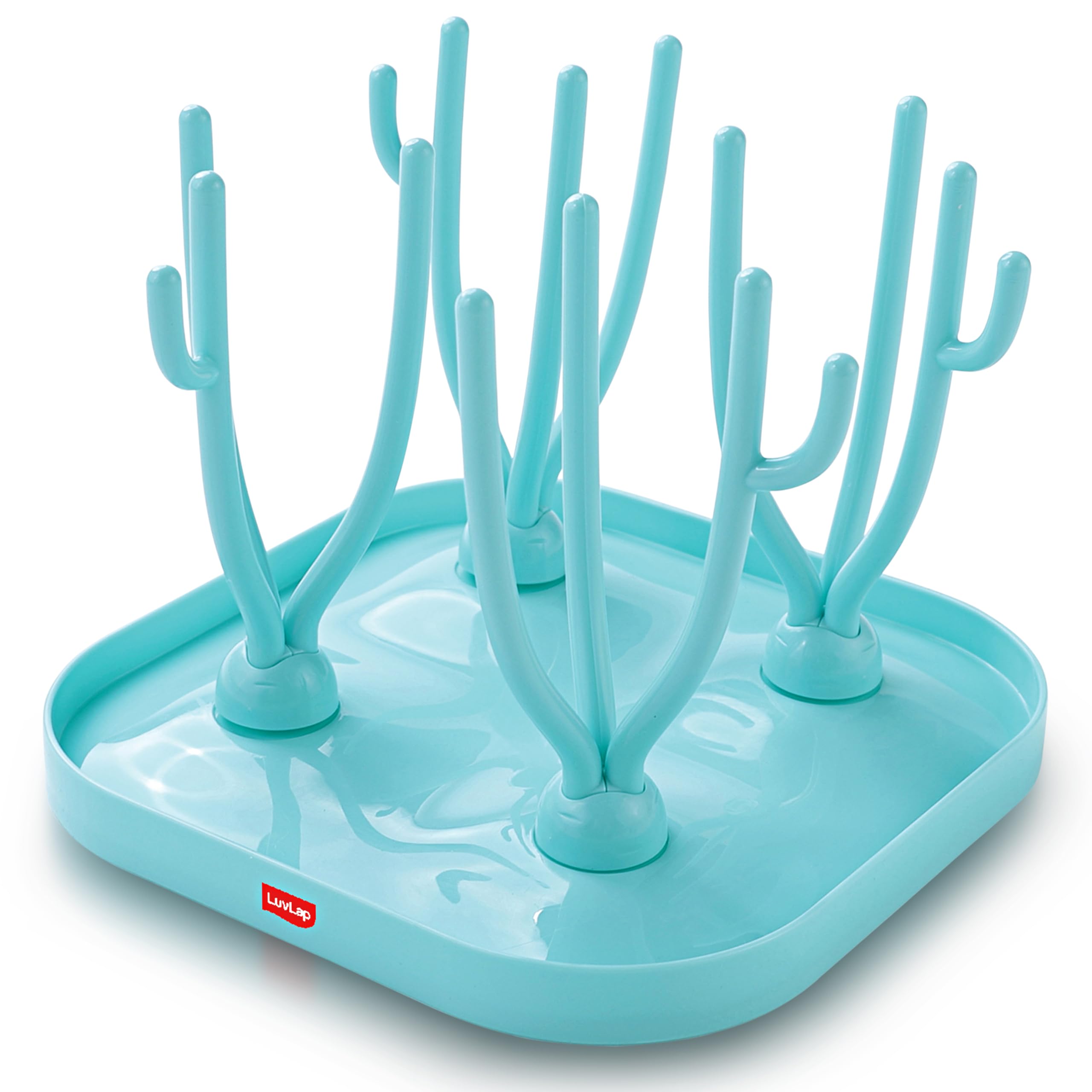 LuvLap Baby Bottle Drying Rack with Branch Shaped Dryer - Complete Solution for Pacifier, Brush, and Accessories: Easy Sterilization, Cleaning, Storage & Travel (Light Blue)