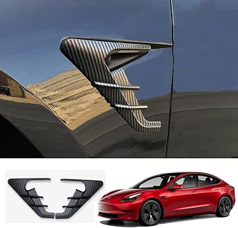 HW4.0 Side Camera Protection Cover for 2024+ Tesla Model 3-YT | Turn Signal Cover fit for 2025 2026 Model 3 Accessories with HW4.0 Matt Carbon Fiber Pattern
