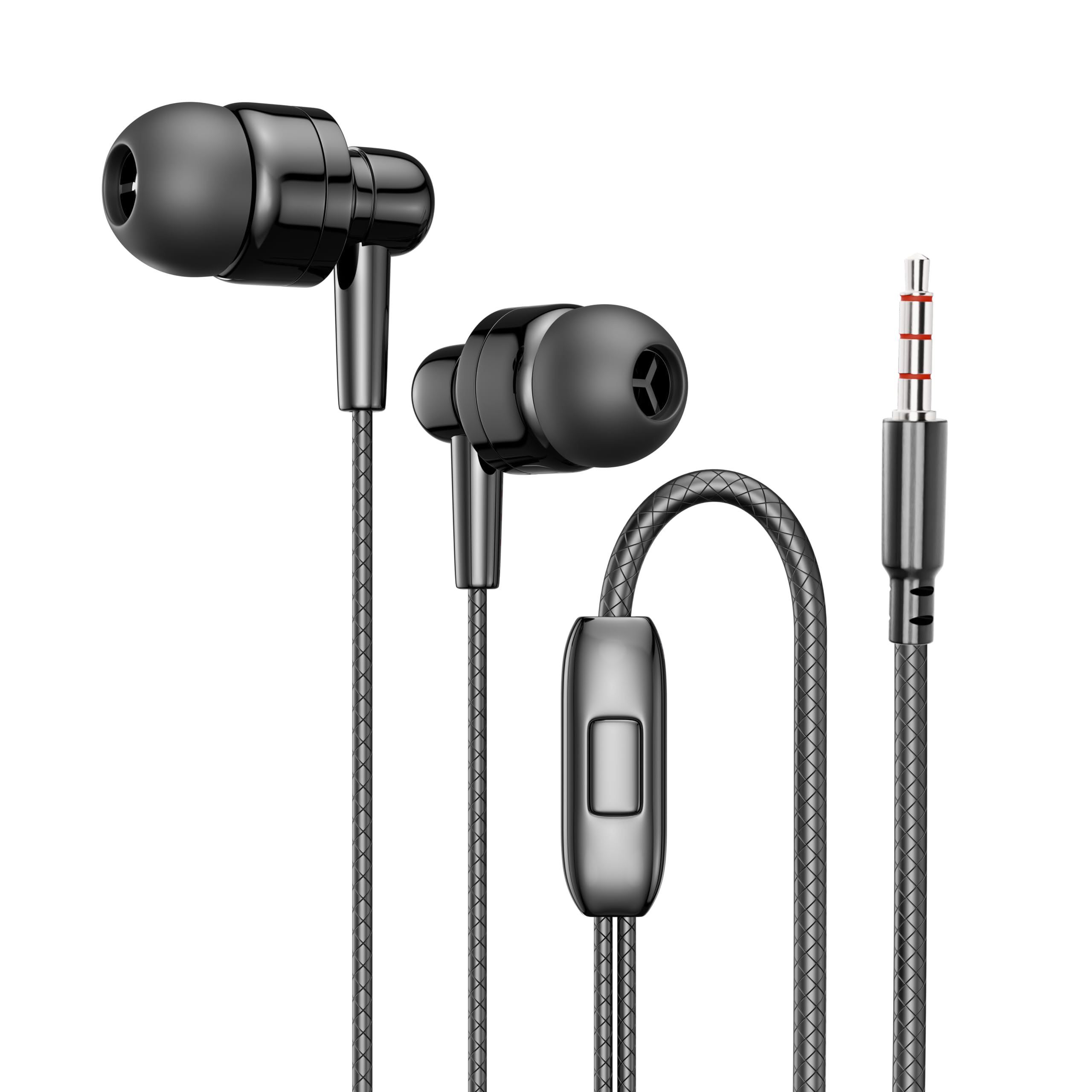 UBON B6 Wired in Ear Earphones with in-line Mic for Clear Calling, 10mm Dynamic Drivers for Boosted Bass, 3.5mm Jack, Multi-Functional Controller (Black)-image-24