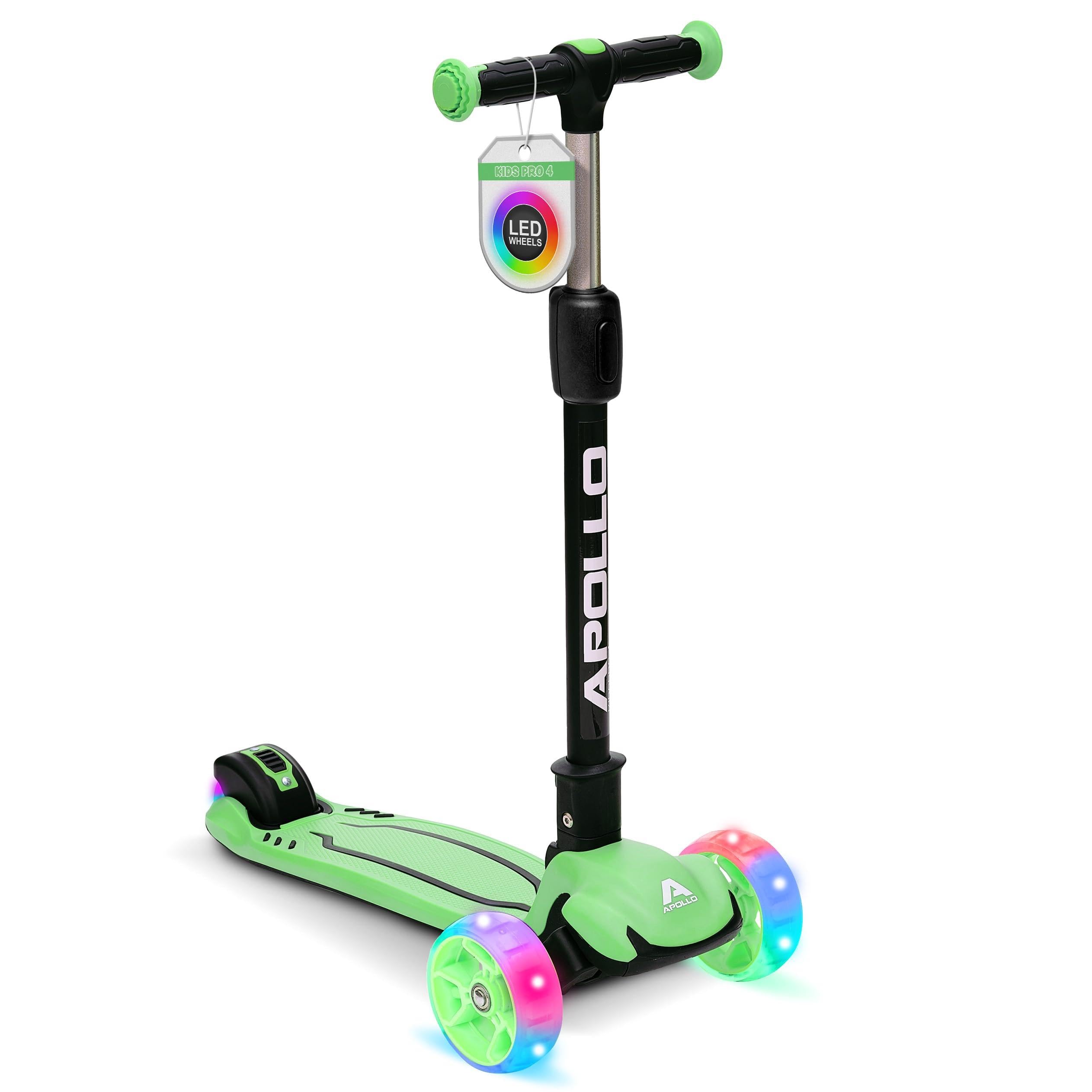 Trottinette Enfant Pliable Apollo KidsPro 4 à 3 Roues Avec LED – Réglable En Hauteur Dès 3 Ans Pour Filles Et Garçons