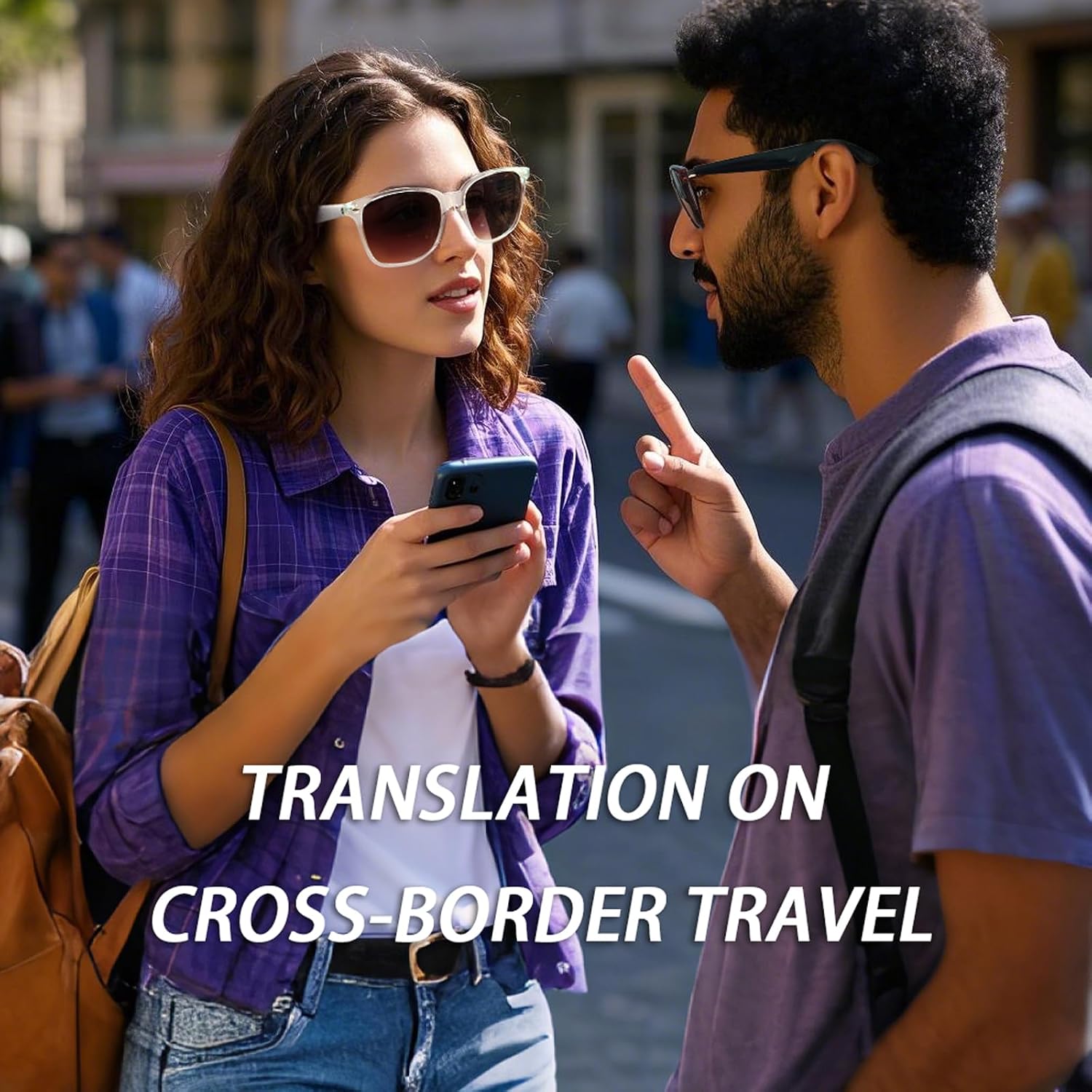Smart AI Bluetooth Sunglasses for Women Men Translation Translator Translate Translating Headphones Audio Glasses with 150 Language & Accents UV Protection Bluetooth 5.4 Eyeglasses with Speakers