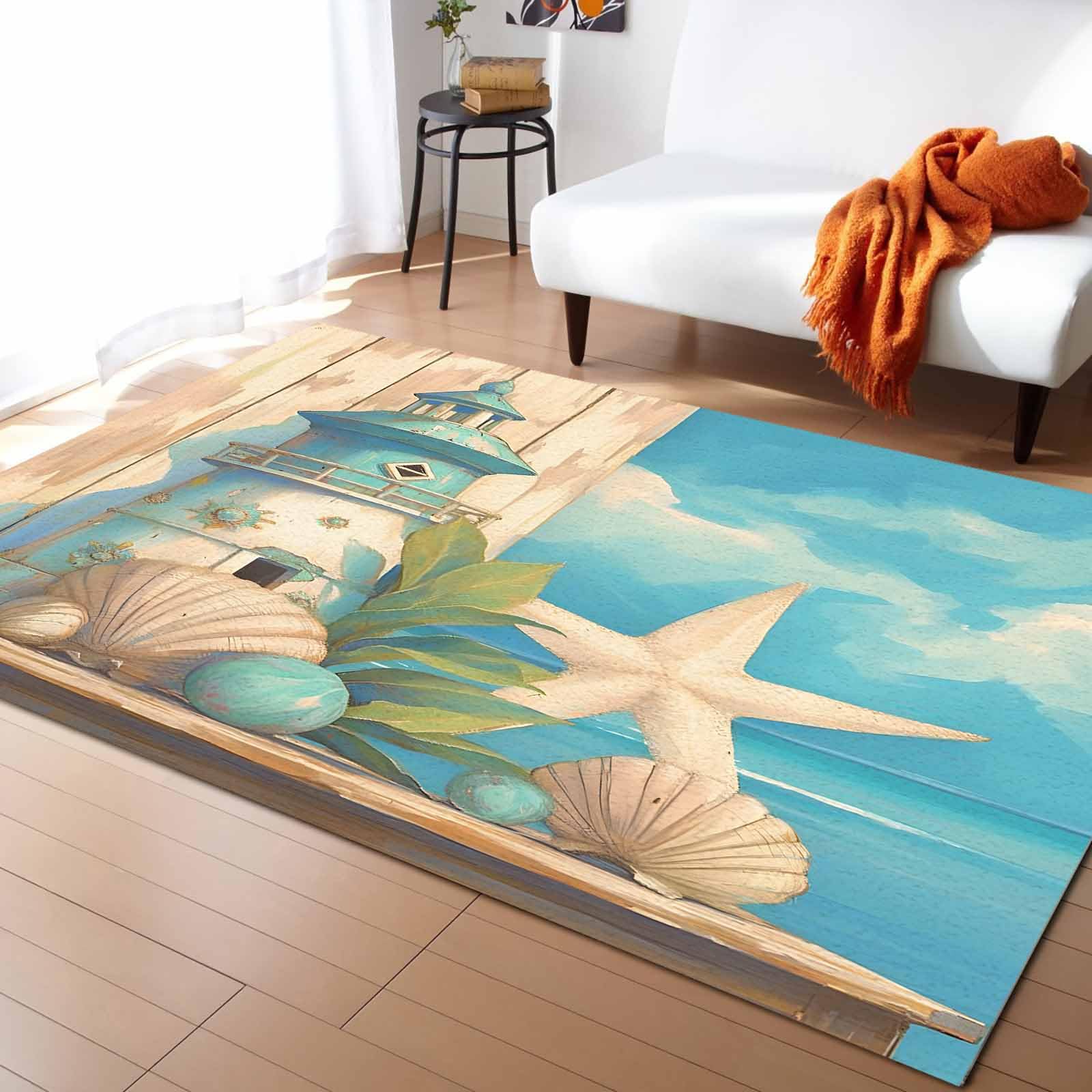Amazon.com: 4'x6' Area Rugs Living Room Rug Cartoon Seaside