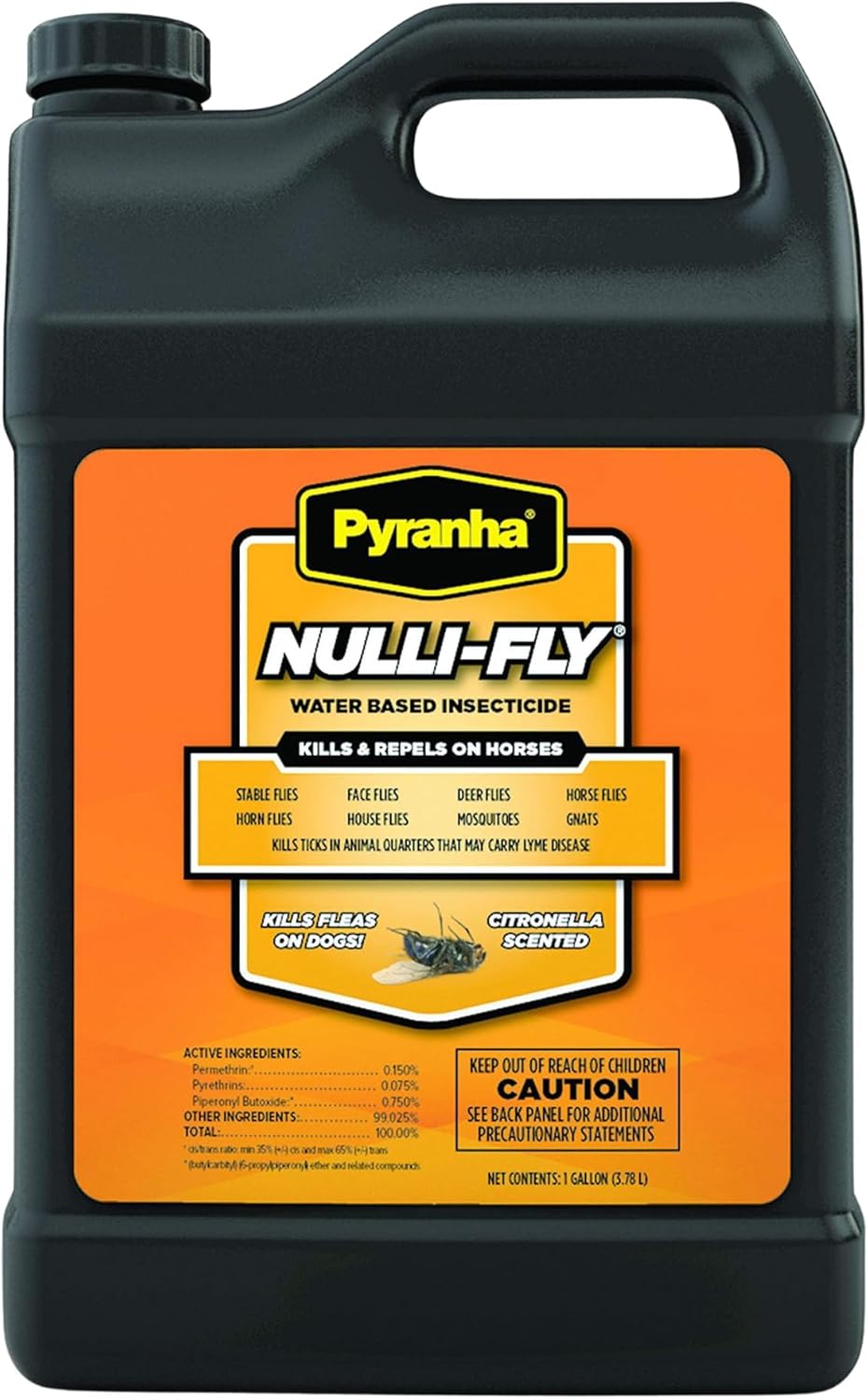Pyranha Fly Spray, Fly Spray, Fly Spray for Horses, Pyranha Zero-Bite, Pyranha Wipe and Spray, Pyranha Nulli-Fly (Pyranha Wipe & Spray Oil Base, Gallon)