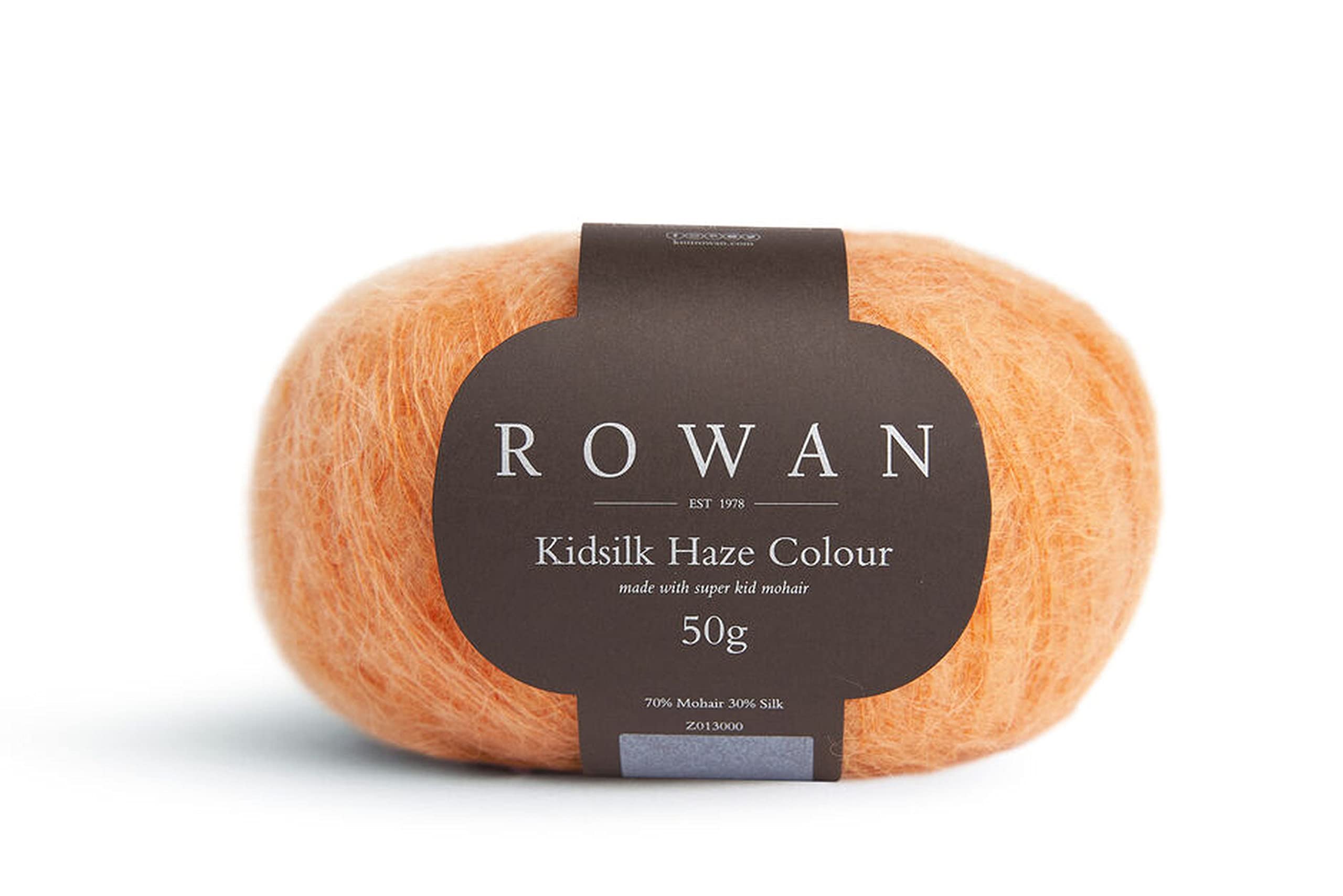 Lana Rowan mohair y seda suave Z013000 color 8 para tejer prendas ligeras cálidas