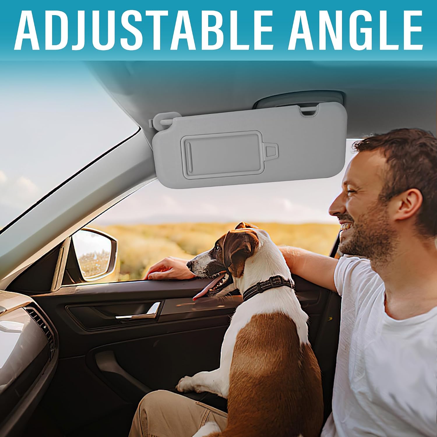 Grey Right Passenger Side Sun Visor with Mirror Compatible with Hyundai Elantra 2016 2017 2018 2019 Replace#85220-F0100TTX