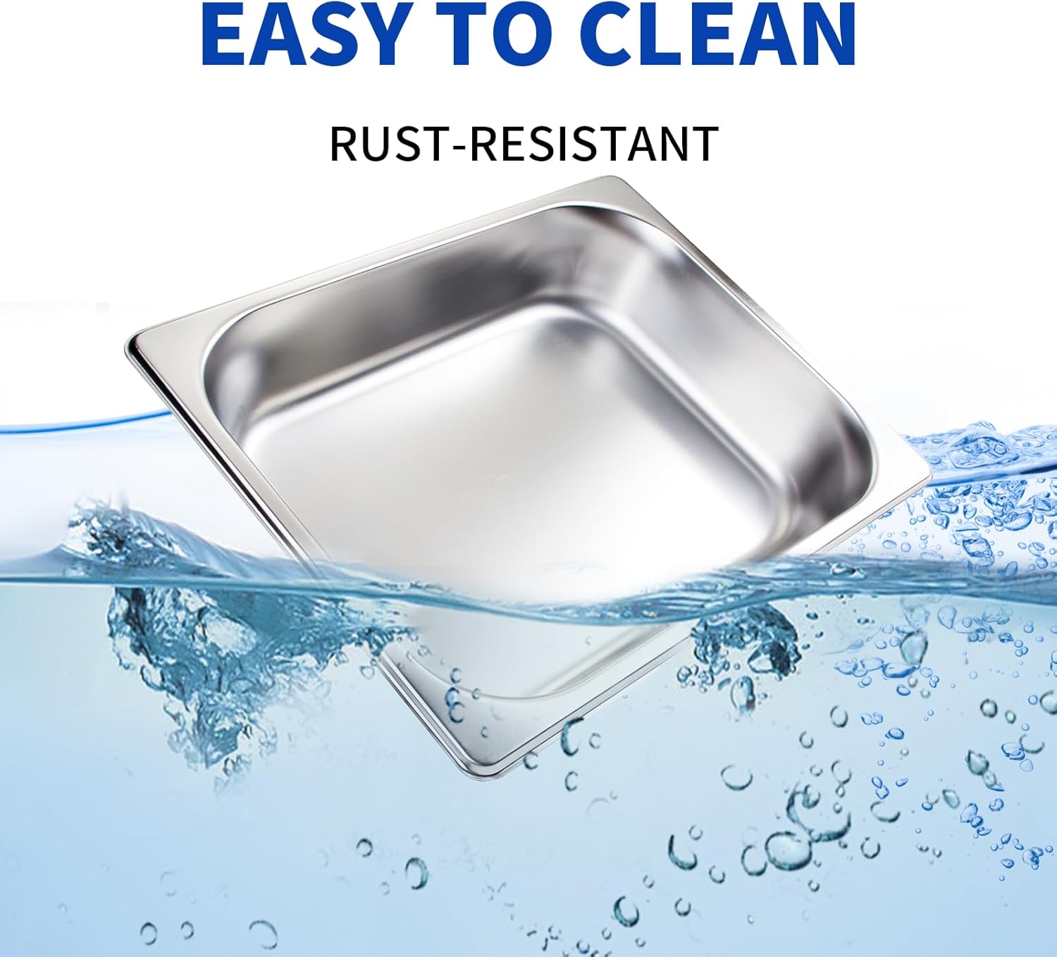 6 Pack Half Size Hotel Pans, 1/2 Size Steam Table Pan 2.5 Inch Deep Commercial Stainless Steel Pan for Food, Catering Pan for Hotel, Buffet, Restaurant and Party - Image 4