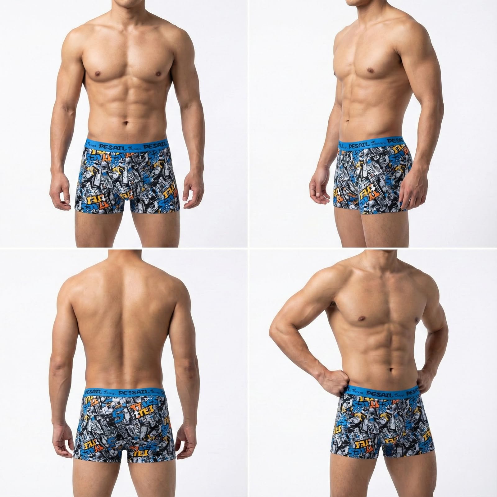 Pack de 8 calzoncillos tipo bóxer para hombre, de algodón y modal, para hombre, retro, ropa interior, diseño divertido